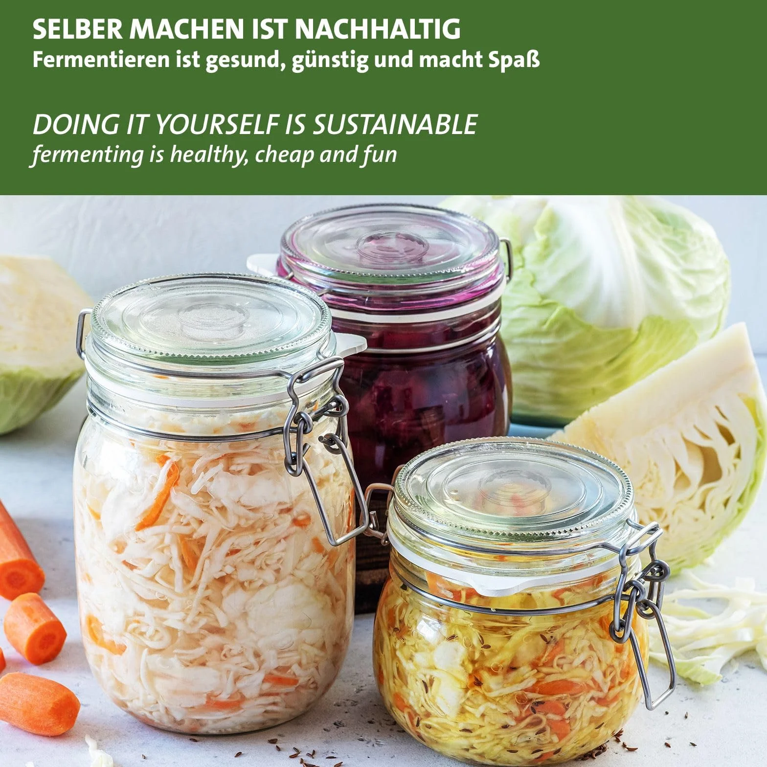 Westmark Pesi da fermentazione in vetro Ø 7 cm 4 pezzi