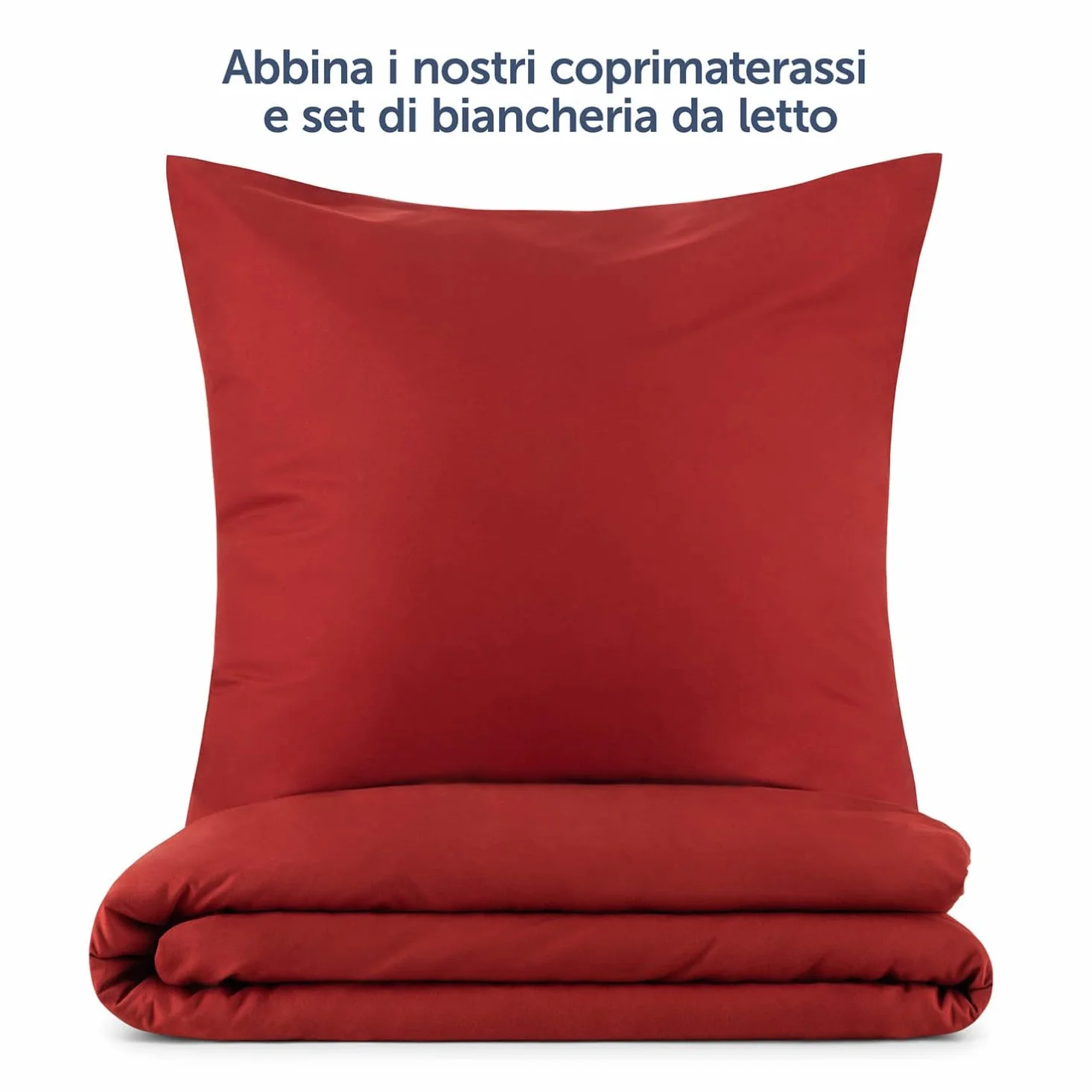 Fodera per cuscino 50x80 2 pezzi microfibra OEKO-TEX 100% lavabile rosso aurora