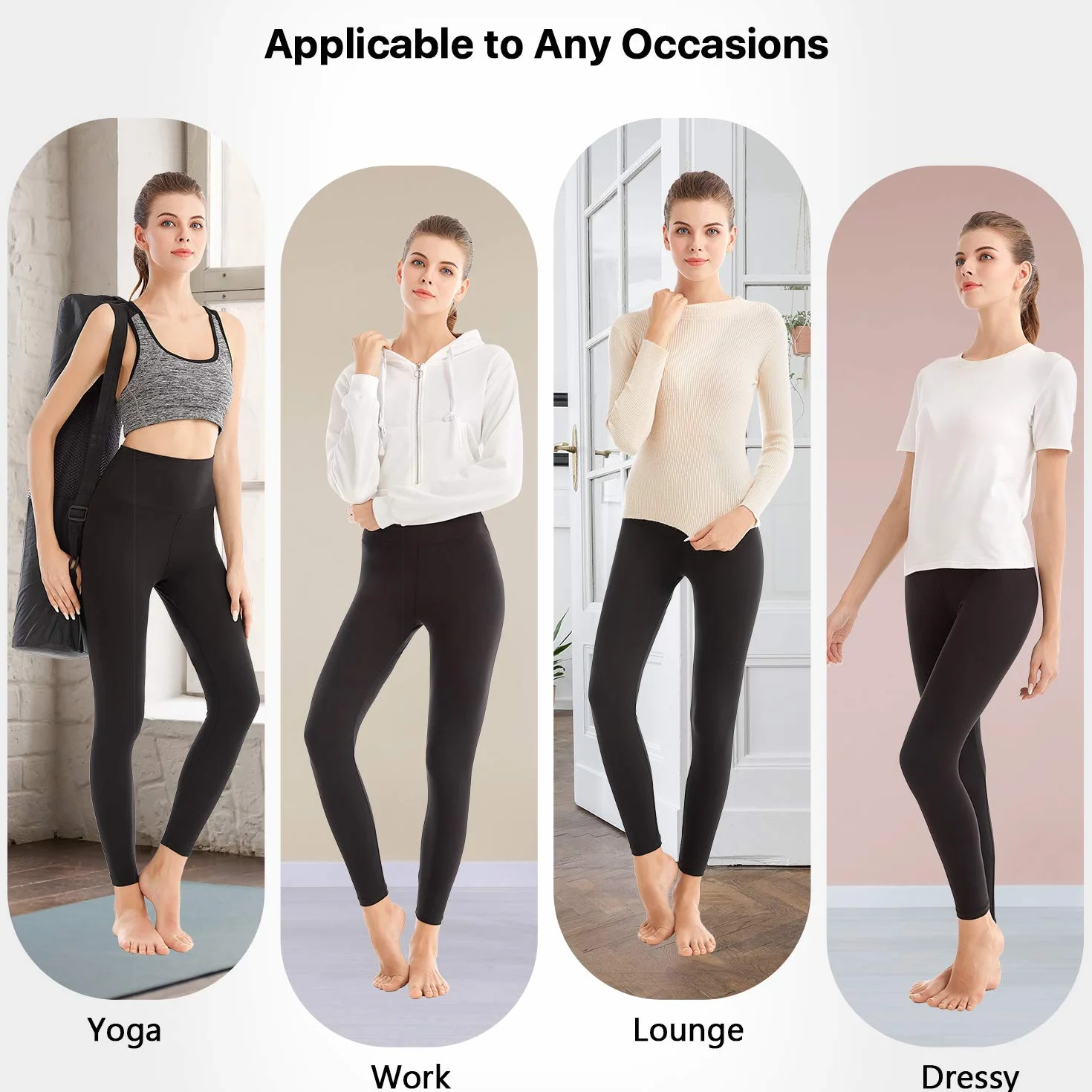 SINOPHANT 2 Confezione Leggins Sportivi Donna Vita Alta Pantaloni Yoga Controllo Pancia Opaco Elastici