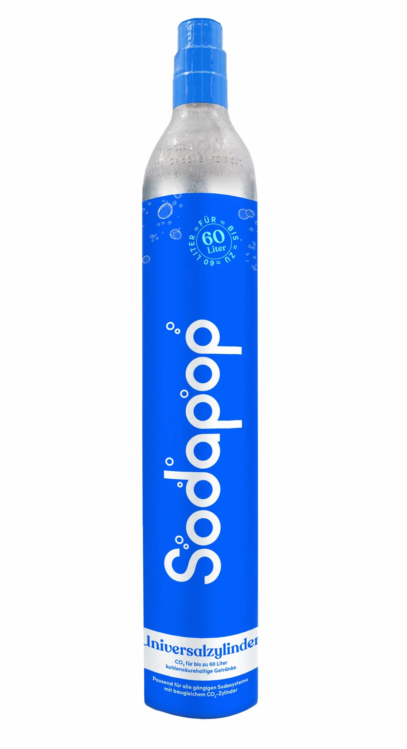 Sodapop Cilindro Universale CO₂ 425 g per Fino a 60 Litri Acqua Frizzante