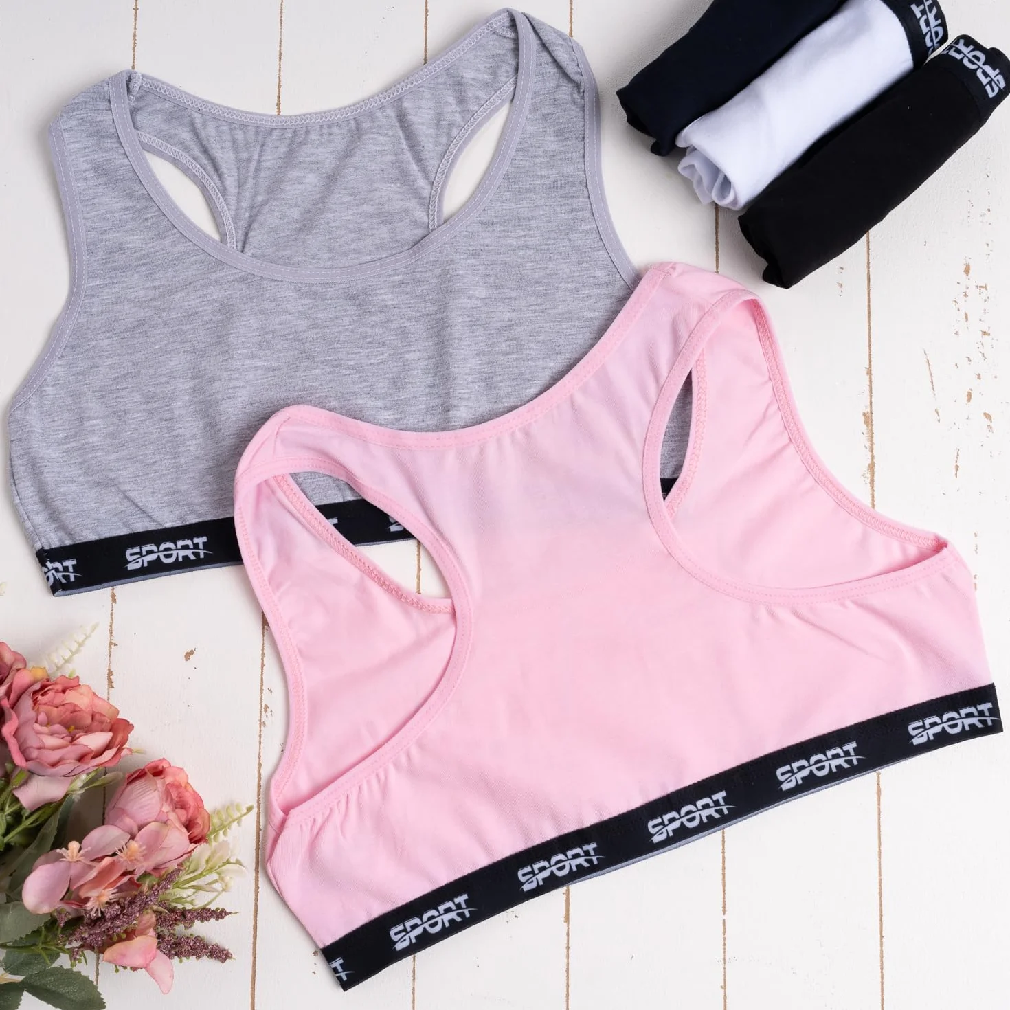 LOREZA Reggiseno Bambina Allenamento Sportivo Cotone