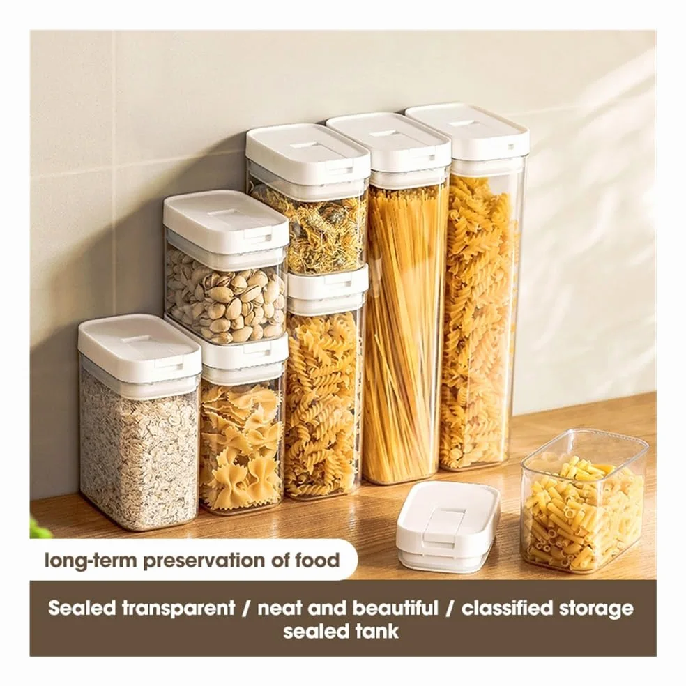 Contenitore ermetico per alimenti da cucina, materiali per uso alimentare, per frigorifero, spaghetti, lattine sigillate trasparenti, contenitore per latte in polvere e pasta (1800 ml)