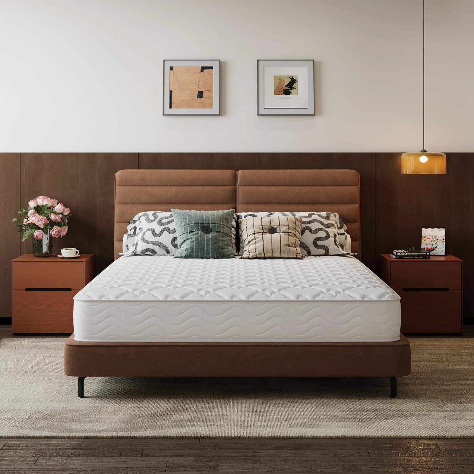 Novilla Materasso 140x200, Materasso Matrimoniale a Molle e Schiuma Altezza 20cm, Materasso a Molle Insacchettate Sostegno Perfetto, Confortevole e Traspirante, Mediamente Solido
