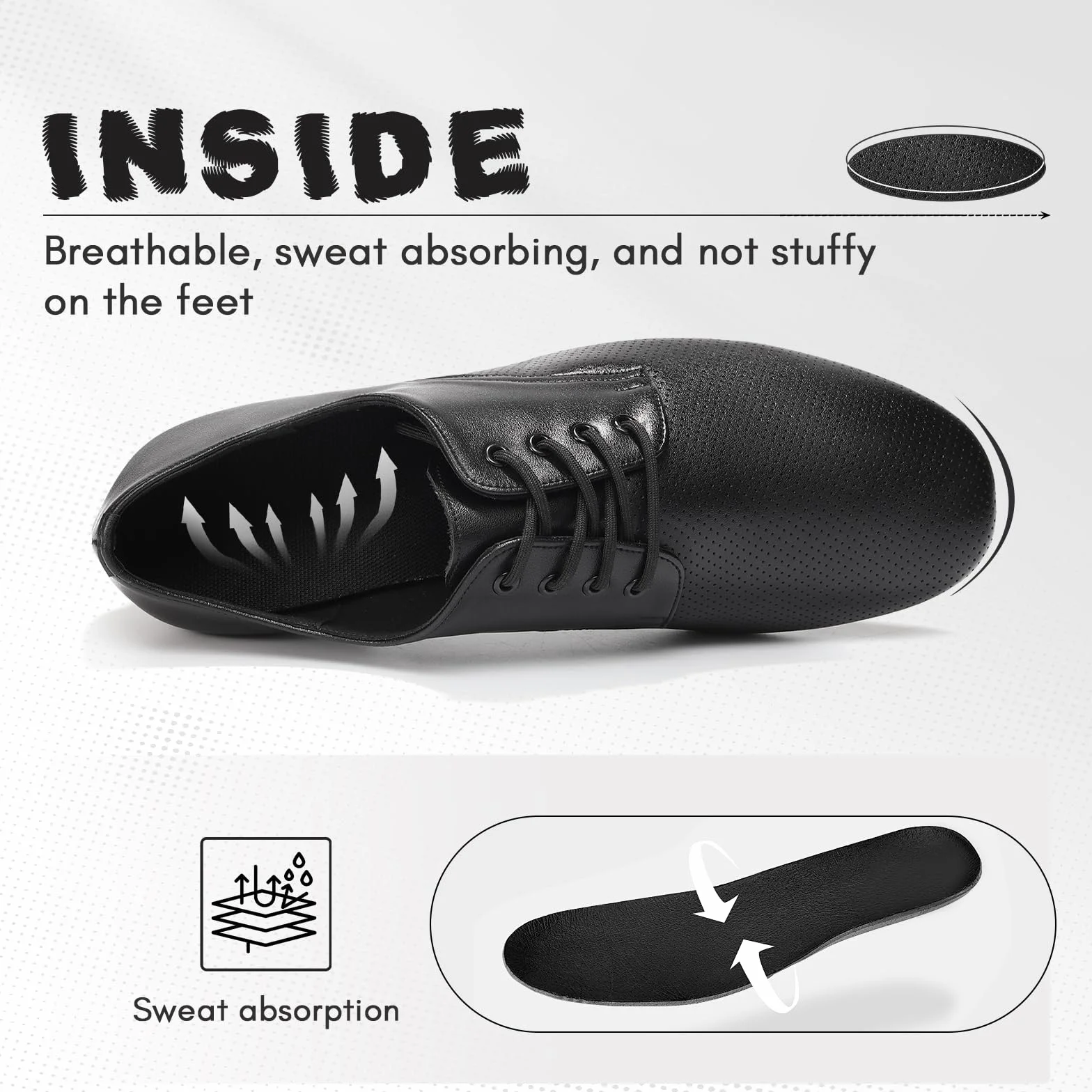 Scarpe da Ballo Uomo Latino Punta Chiusa Lacci Standard Salsa Tango Professionali Tacco 2.5 cm Modello 405