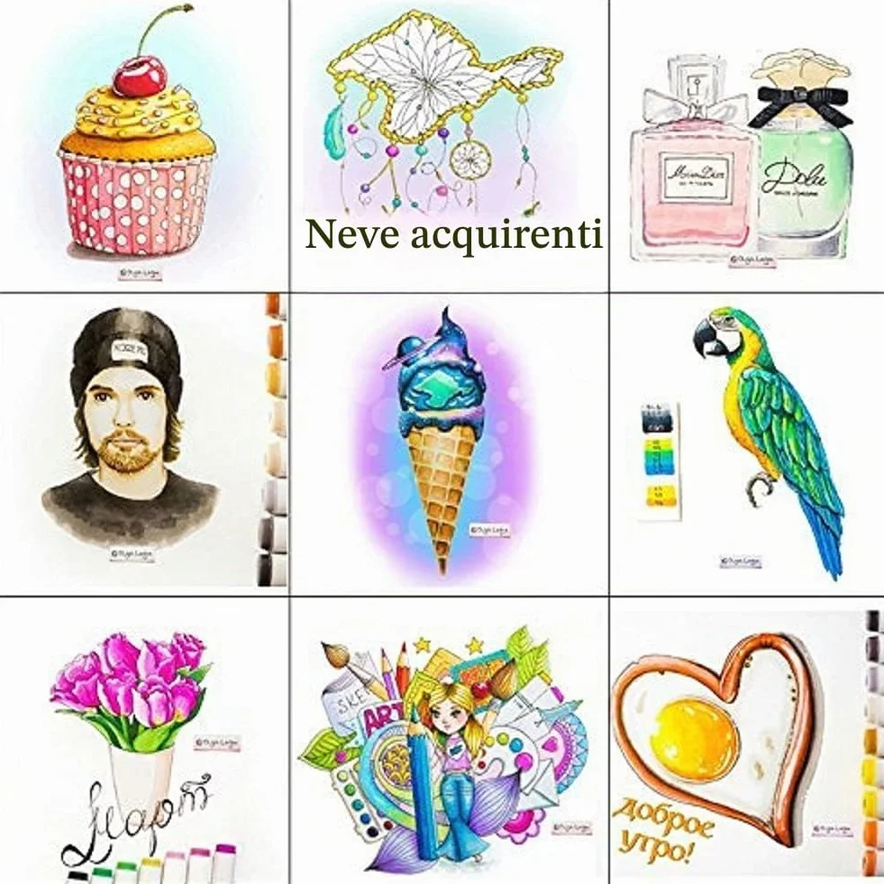 Brush Pen Lettering Pennarelli a Doppia Punta Artistici per Calligrafia