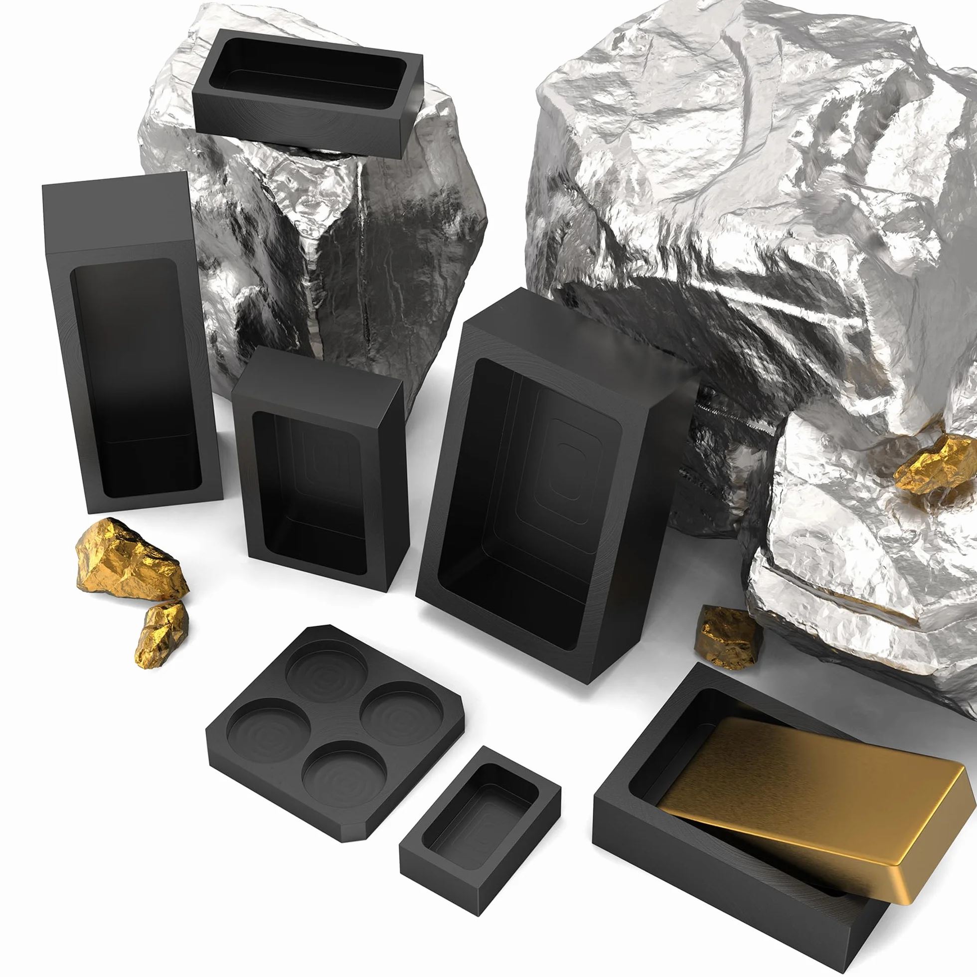 Stampo in grafite premium 4 kg per fusione metalli - Materiale alta purezza per oro argento alluminio rame ottone - Resistente calore 1800℃