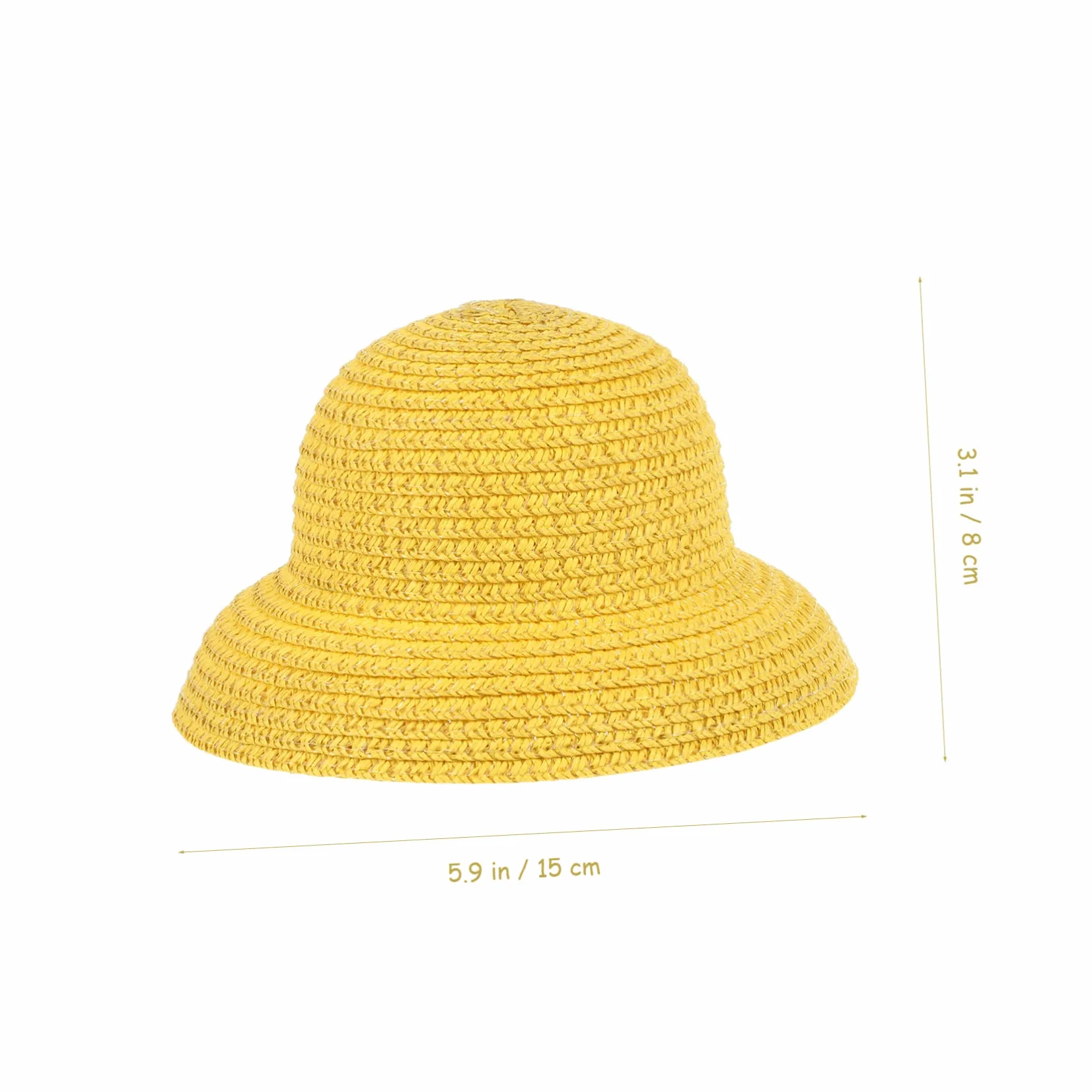 BESTonZON Cappello di Paglia Giallo per Bambola, Accessorio Costume Fatto a Mano e Atmosfera, per Mini Casa e Decorazione Artigianale