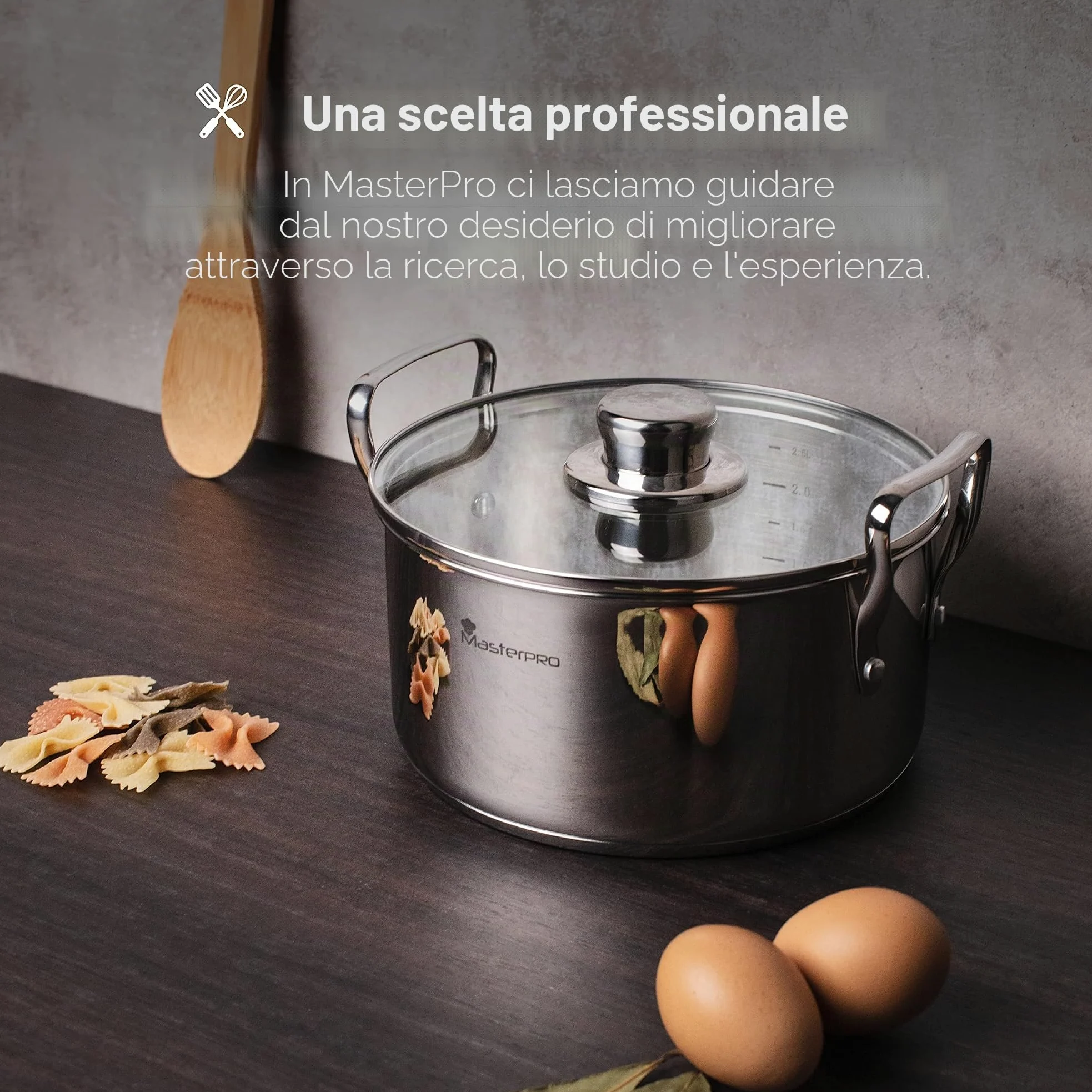 Smart MasterPRO - Batteria da cucina - Set da 6 a 6 a 20, 24 e 28 cm di vetro - prodotto in acciaio inossidabile - padelle da cucina - compatibile con tutti i tipi di cucine