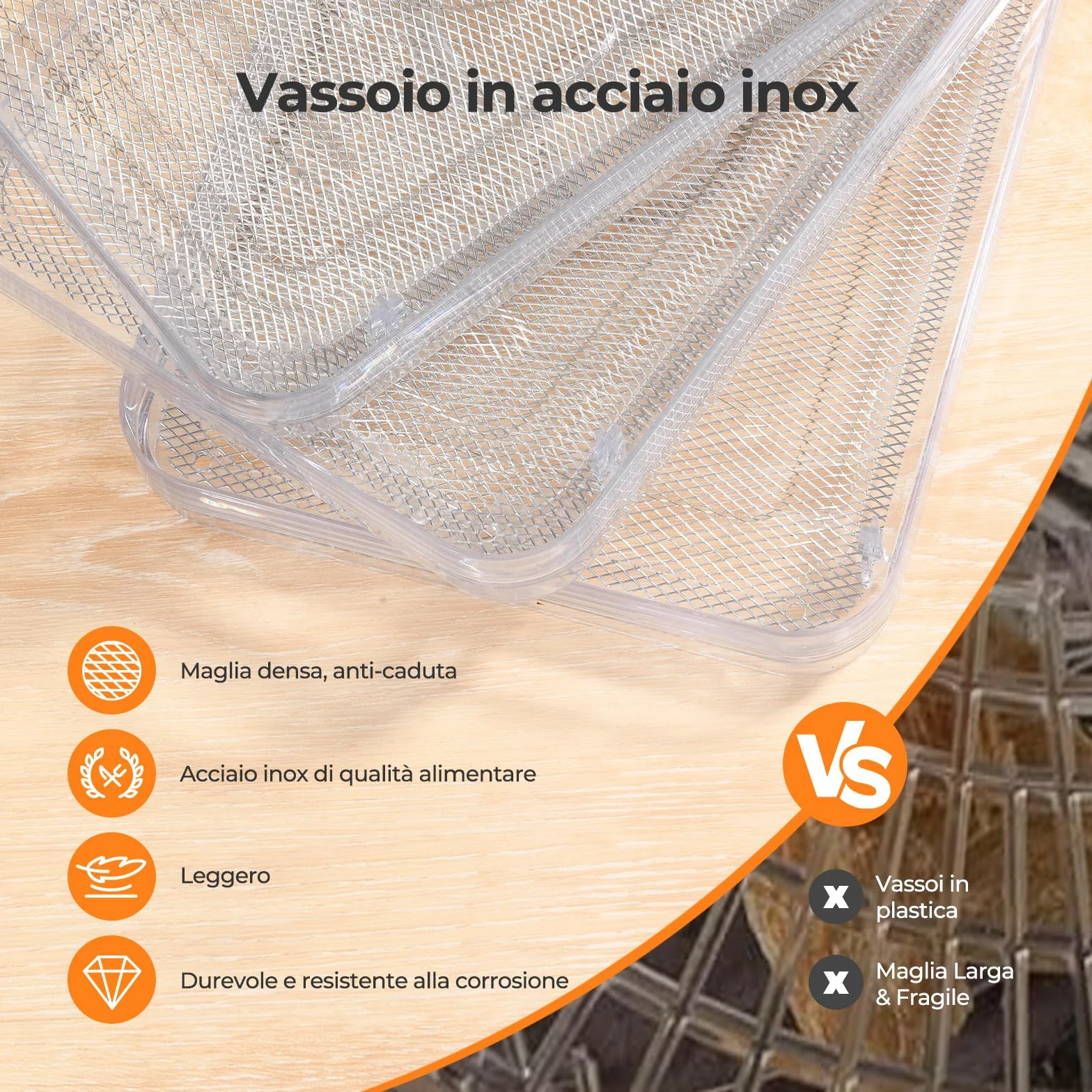 YASHE Essiccatore Alimentare, 5 Vassoi in Acciaio Inox, Timer e Temperatura Regolabili, Flusso d’Aria a 360°, Senza BPA, 400W Essiccatore Frutta e Verdura, Carne, Erbe, Snack per Cani