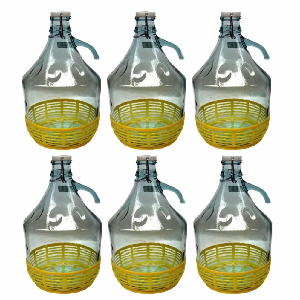 Bottiglie di Vetro Damigiana 5L con Chiusura Ermetica - BOCCIONE Vetro per Stoccaggio