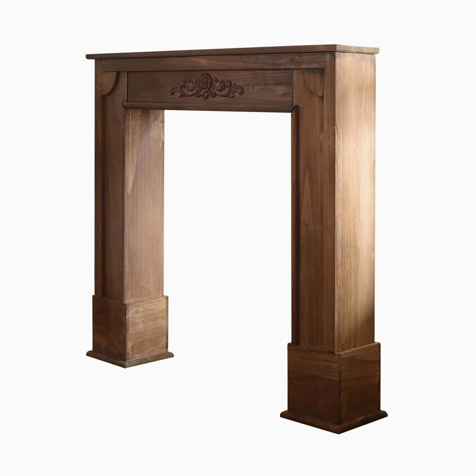 Rebecca Mobili Cornice Decorativa Marrone, Cornice Camino Shabby, per Salone - Misure 100 x 105 x 21 cm (HxLxP) - Art. RE4862
