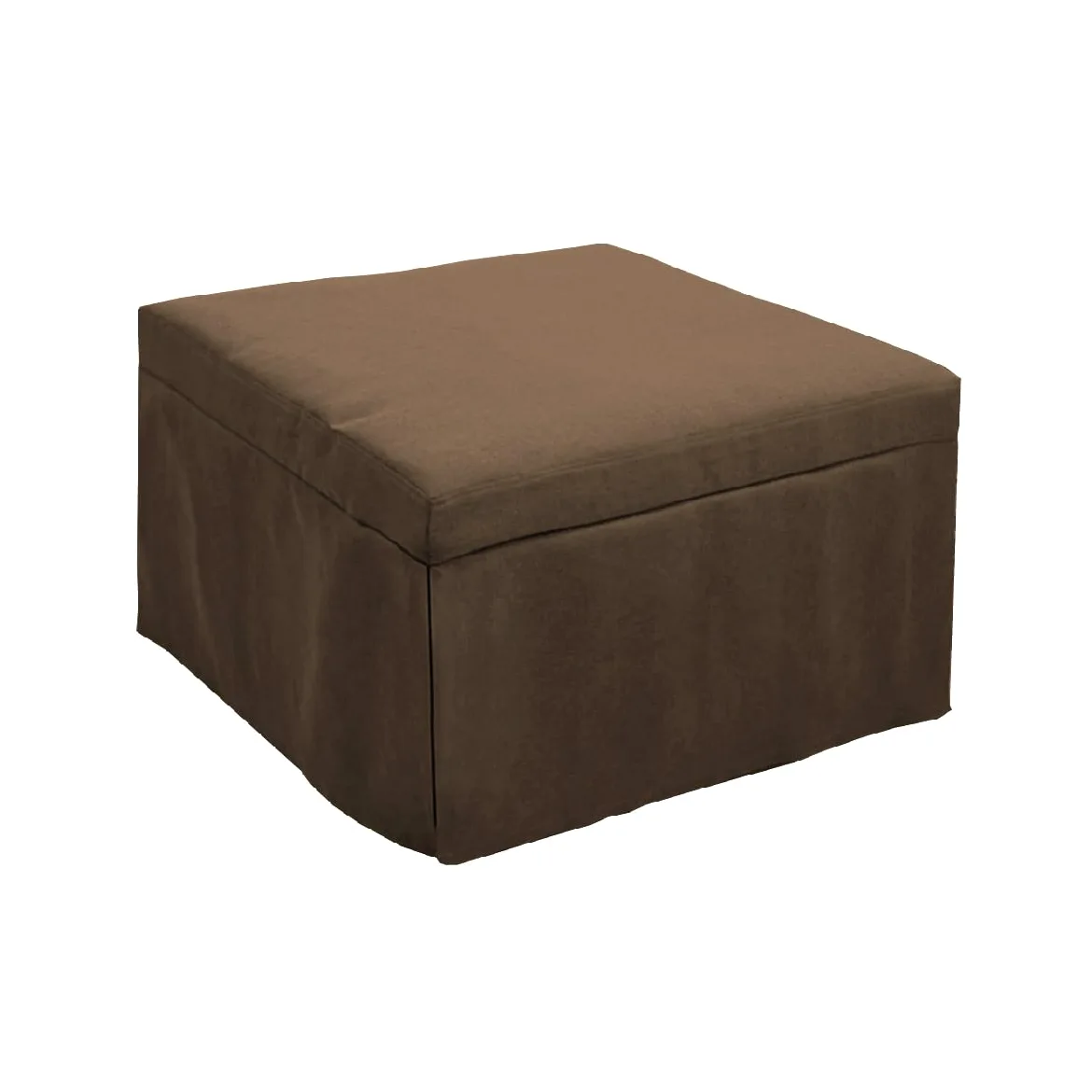MarinelliGroup Pouf letto singolo con materasso 75X75X43 cm salvaspazio pieghevole camera cameretta soggiorno poggiapiedi tessuto Beny (Marrone)
