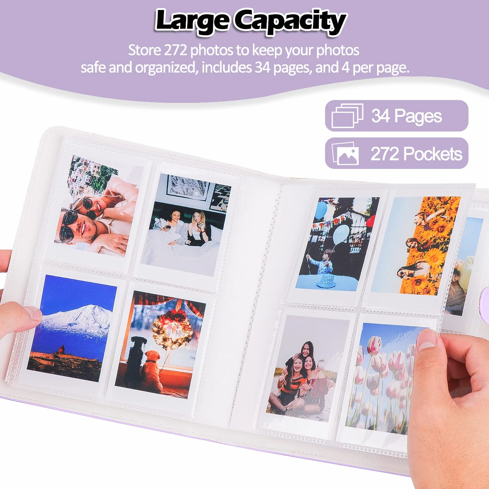 COLOCASTLE 272+1 Tasche Album Fotografico per 3 Pollici Film - compatibile con Fujifilm Instax Mini 12 11 9 8 25 70 90 40 99 SE 7+ Mini LiPlay Link2 EVO, Polaroid Snap PIC-300