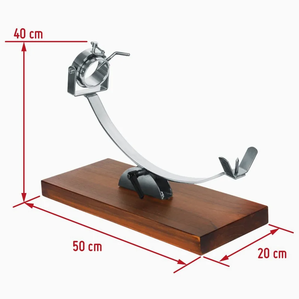 Nerthus FIJ 956 set portaprosciutto basculante con testa girevole e base regolabile con coltello prosciutto