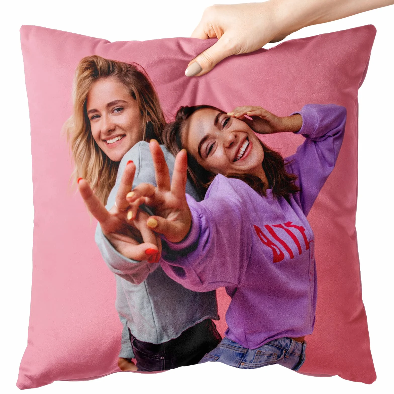 Cuscino Personalizzato con Foto 40x40, Stampa Fronte-Retro, Sfoderabile, Regalo Festa della Mamma