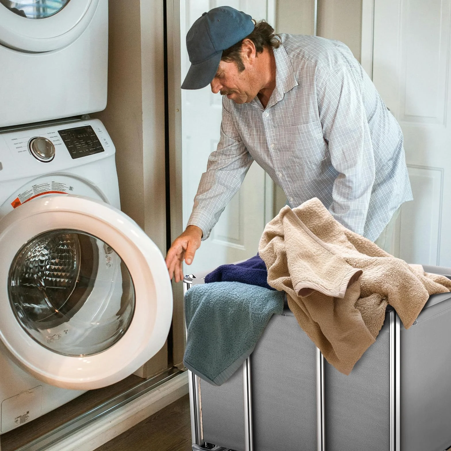 Carrello portabiancheria commerciale, grande 400 litri con tela impermeabile rimovibile, cesto portabiancheria in acciaio inossidabile resistente con ruote per hotel e ospedale, carico di 199,6 kg