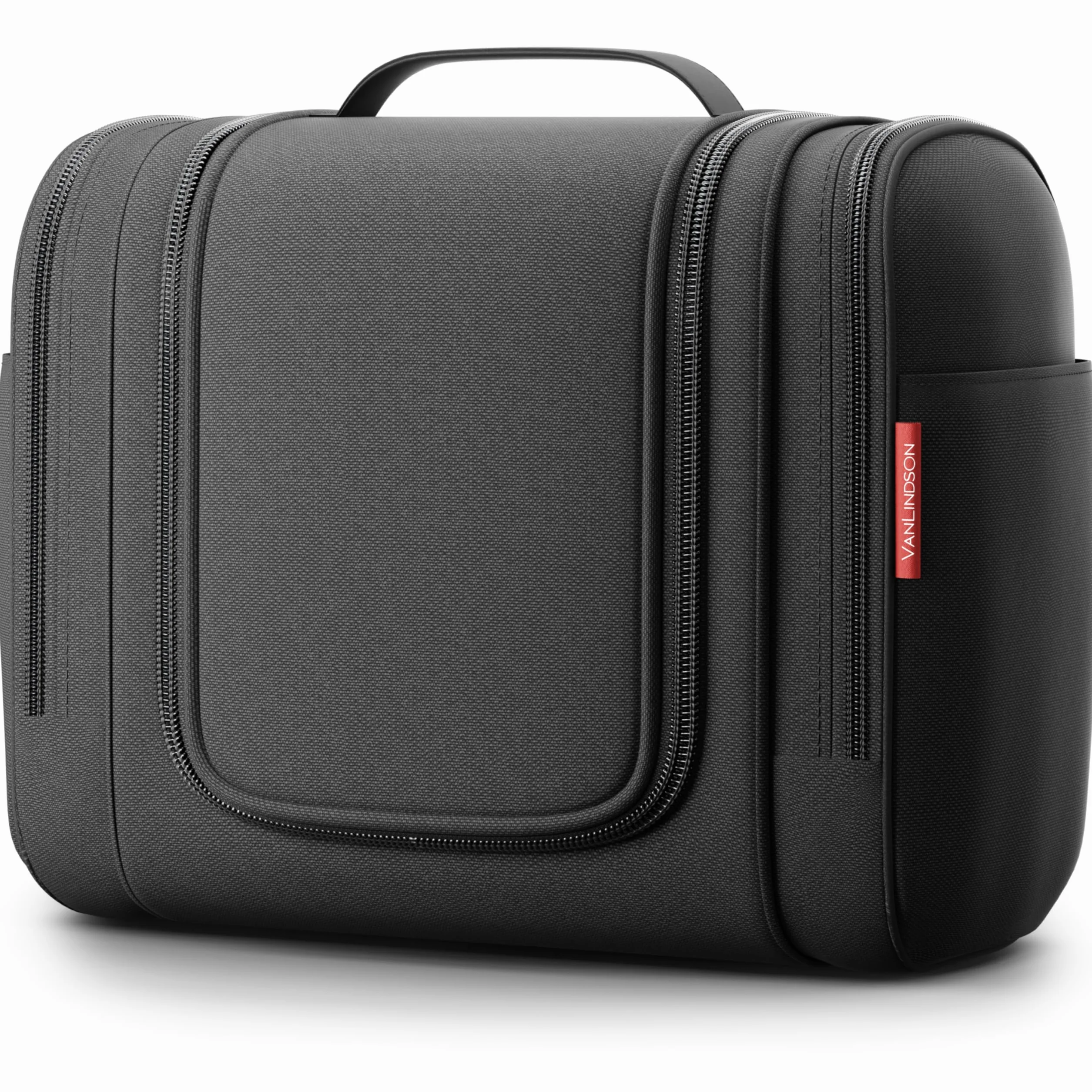 VanLindson Beauty Case da Viaggio XXL 9 Litri 3-in-1 Trousse Appendere Impermeabile Borsa Toilette Nero Opaco