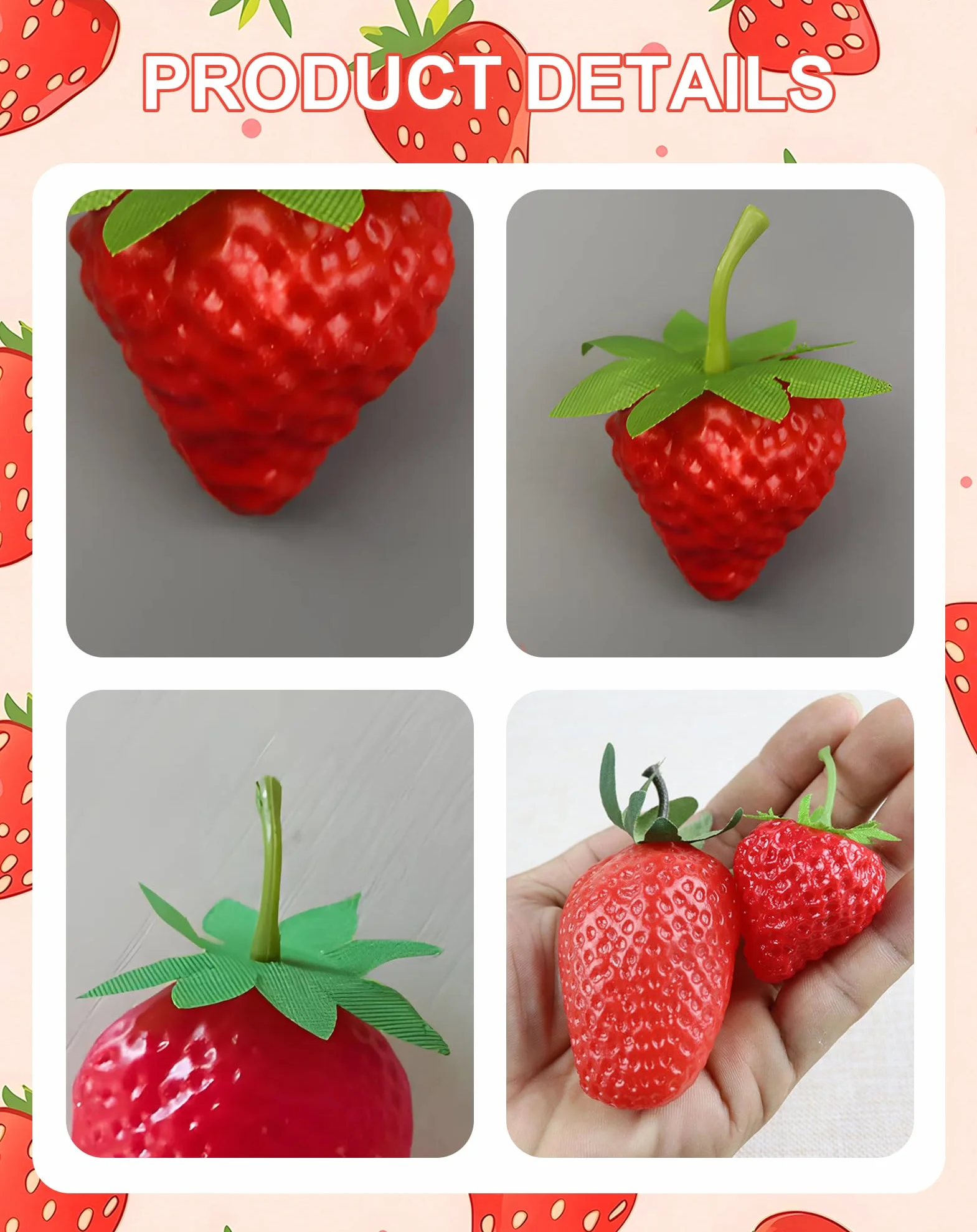 Fragole Finte in Plastica Realistiche Rosse Decorative 30 Pezzi per Casa Cucina Feste Matrimoni Fotografie