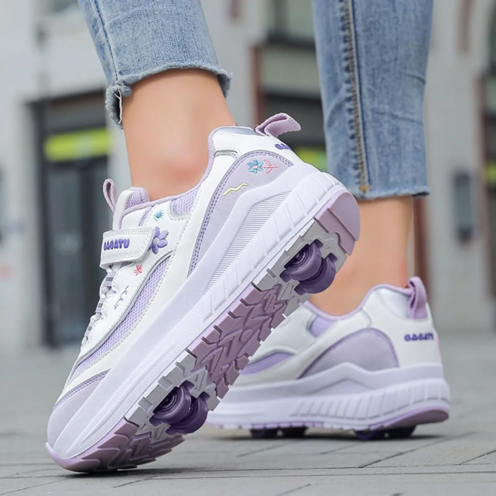 ENEN Sportive Scarpe da Skateboard 4 Ruote Bambina Bambino Ragazze Ragazzi