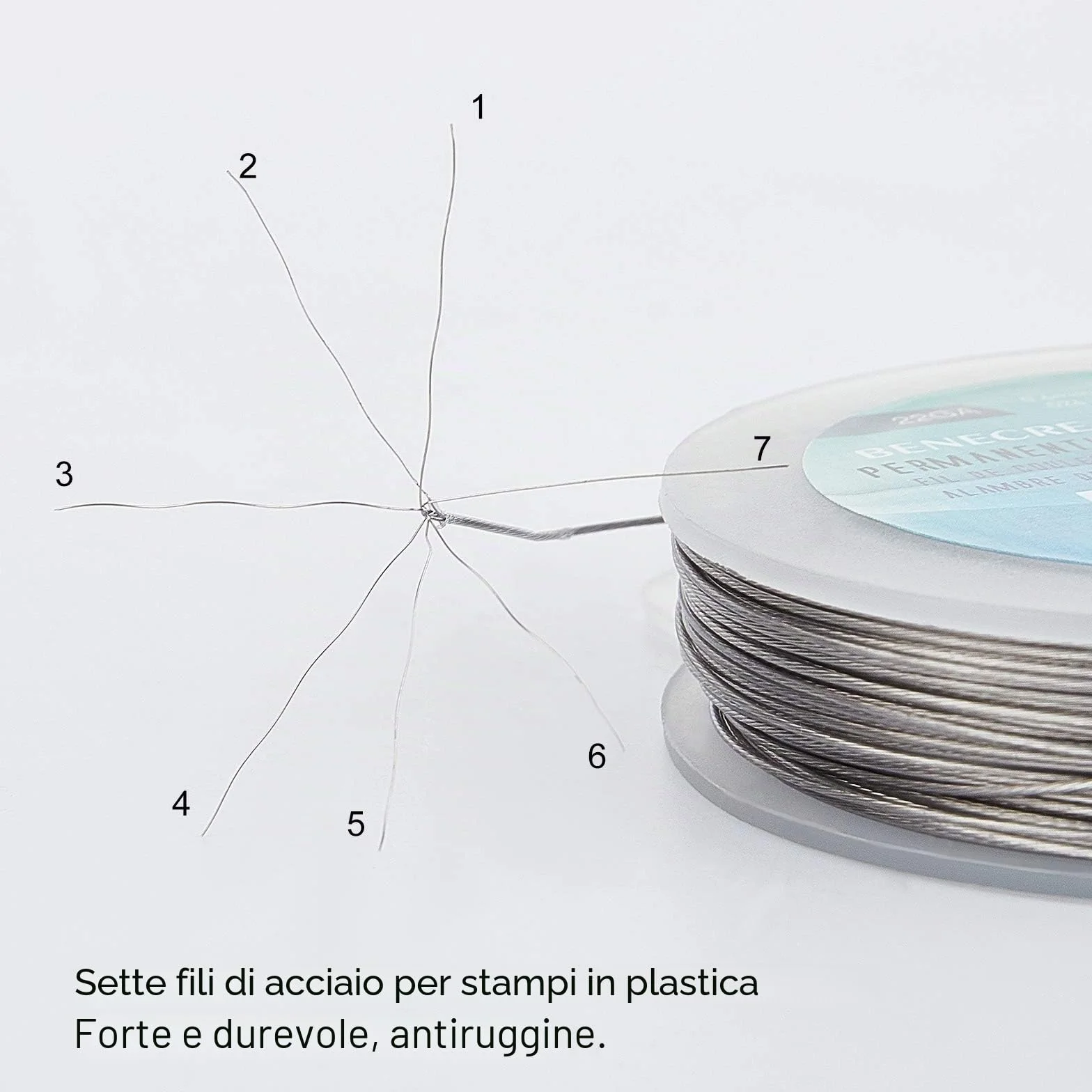 BENECREAT Filo di Perline in Acciaio Inossidabile 100m 0.3mm per Bracciali e Collane