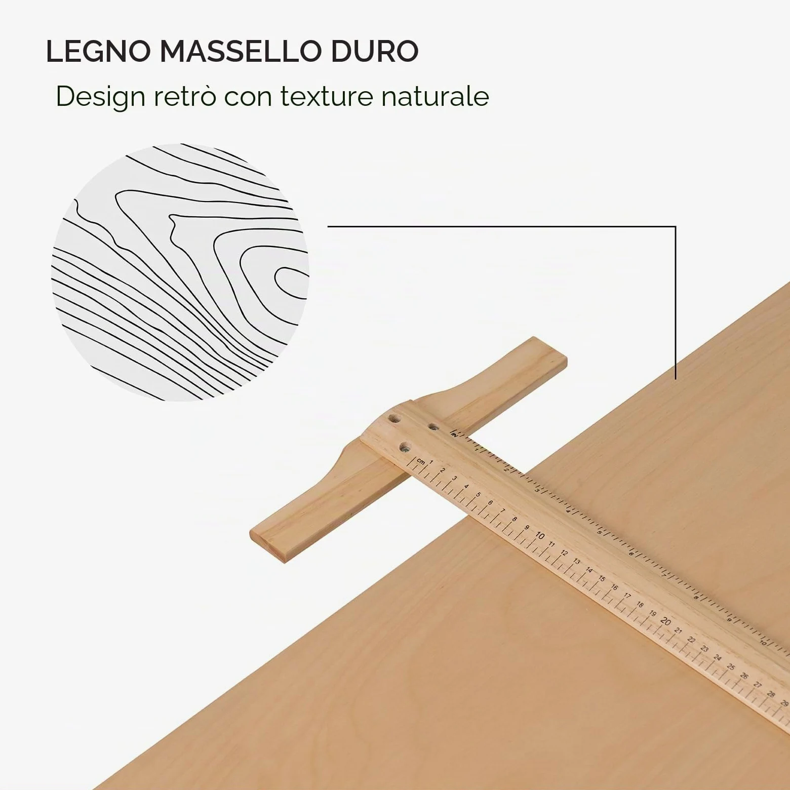 MEEDEN Tavolo da Disegno in Legno Massello, Scrivania da Disegno, Scrivania da Studio, Tavolo con Altezza Regolabile e Piano Inclinabile per Opere D'arte, Grafica, Lettura