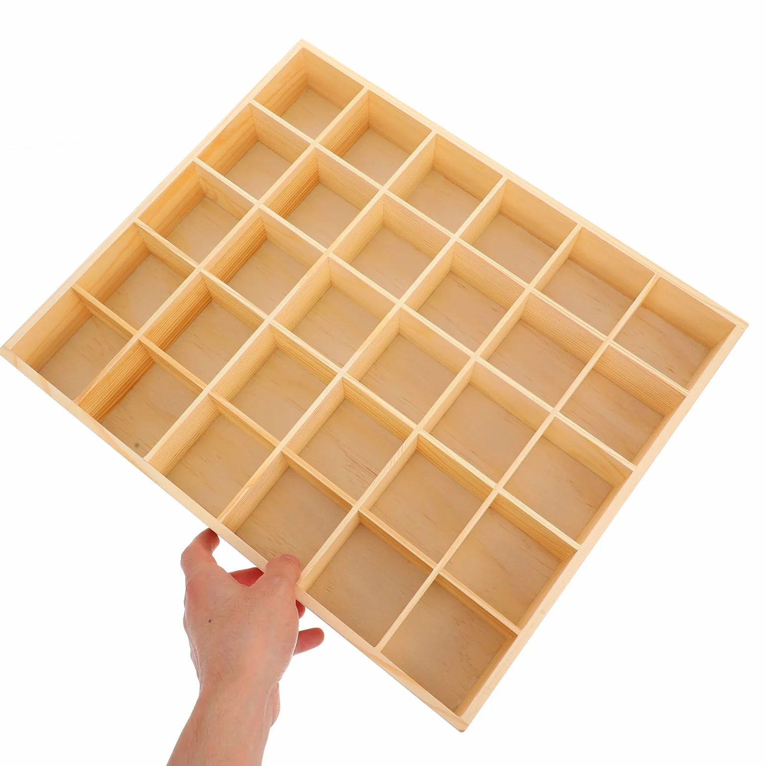 Organizzatore 30 Scomparti in Legno per Calzini e Biancheria Intima, Supporto Rigido per Armadio