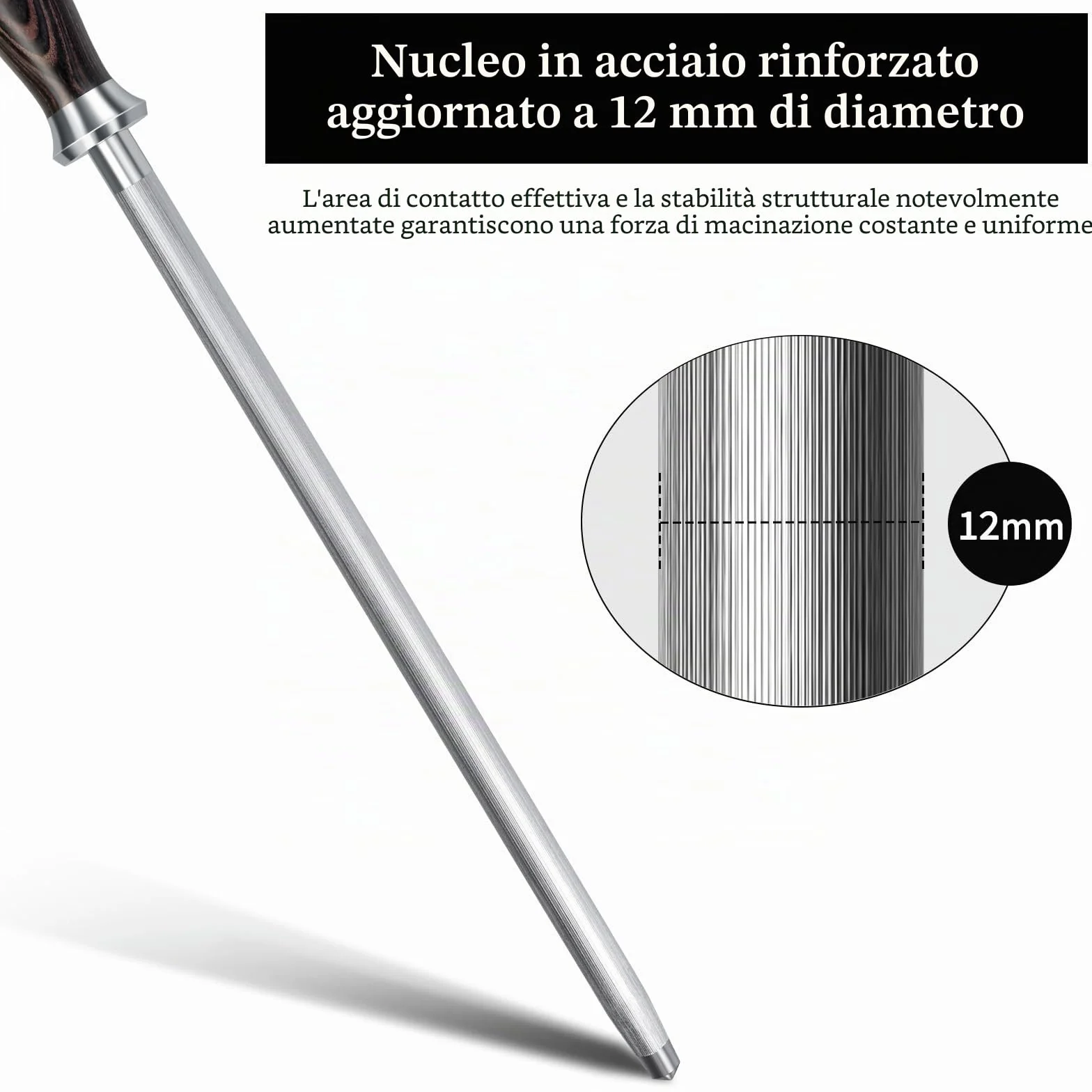HOSHANHO Acciaino Professionale 30 cm Acciaio Giapponese Alto Tenore di Carbonio Impugnatura Ergonomica Pakkawood