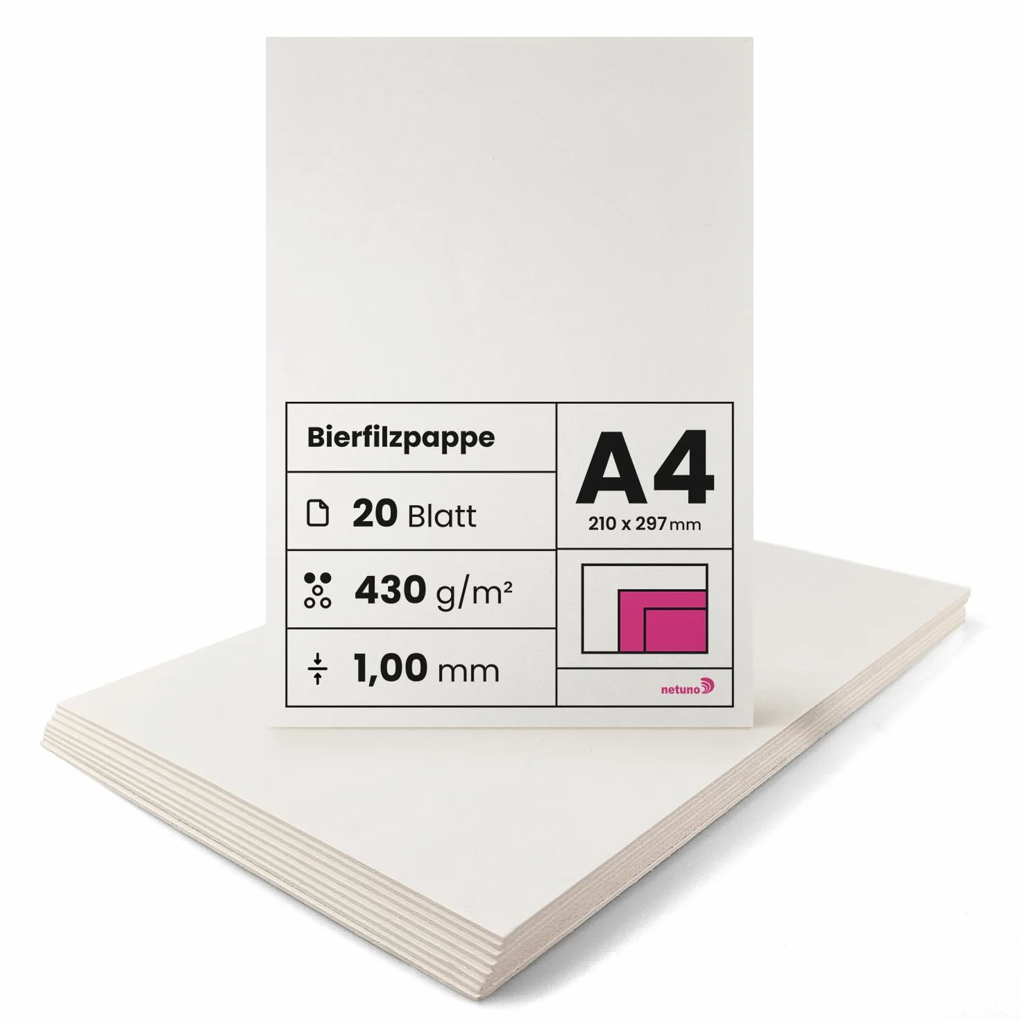 Netuno cartoncino assorbente crema A4 430g 1mm 20 fogli