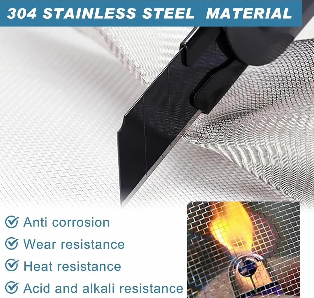 Rete Metallica 10 Mesh Acciaio Inox 2mm Tagliabile 1x2m