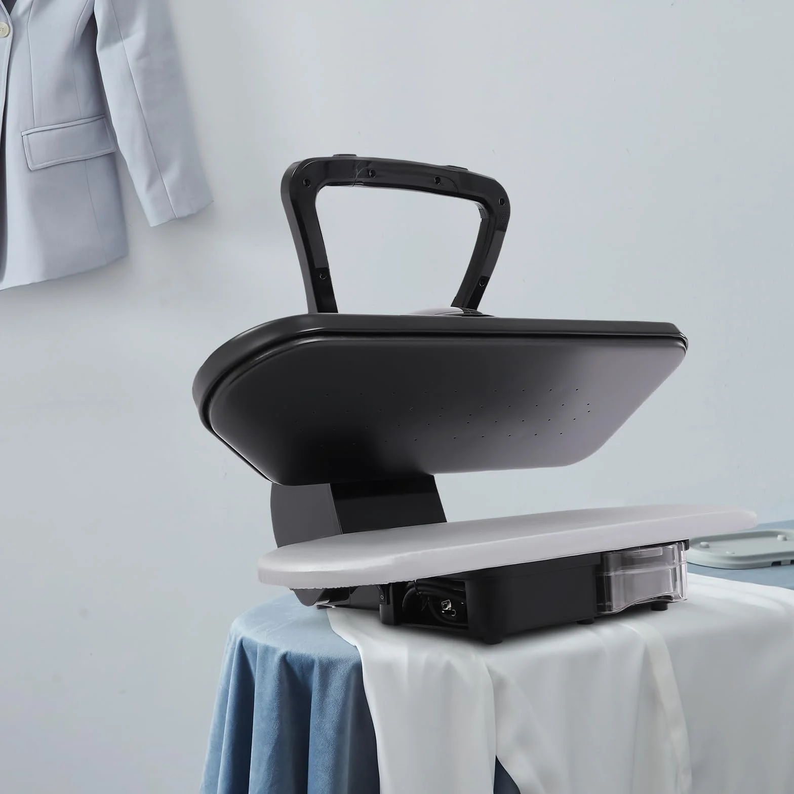 Pressa a vapore intelligente 2200 W digitale pressa a vapore con touch screen, 5 modalità (nylon, seta, lana, cotone, lino), 4 minuti di tempo di riscaldamento (nero)