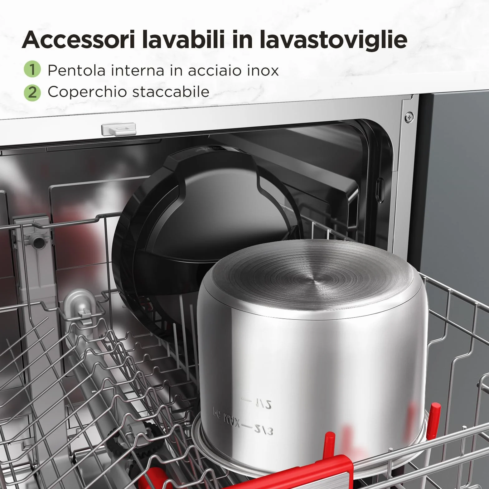Midea Pentola a pressione elettrica 9 in 1 12 preset multicooker istantaneo antiaderente acciaio inox 8 quarti nero