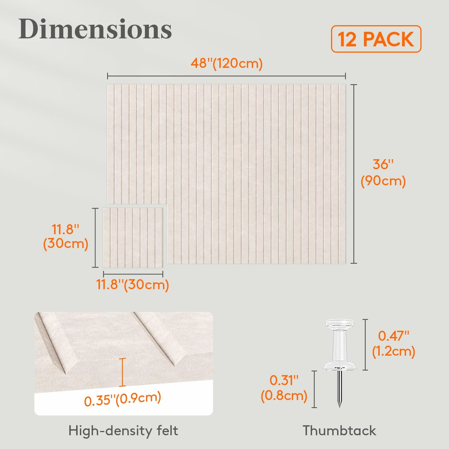 Lifewit Bacheca Adesiva in Feltro di Alta Qualità, Set da 12 Pannelli-120x90 cm, Ideale per Organizzare Note e Foto in Ufficio o a Casa, 50 Puntine Incluse, Alternativa Decorativa al Sughero, Beige
