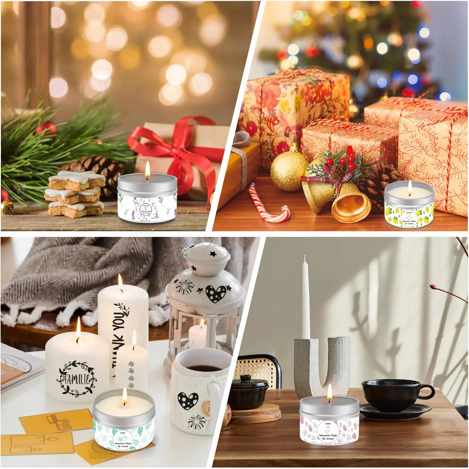 Set di candele fai da te con cera di soia 480 g, 9 barattoli, 8 colori, stoppini, kit regalo per adulti e principianti