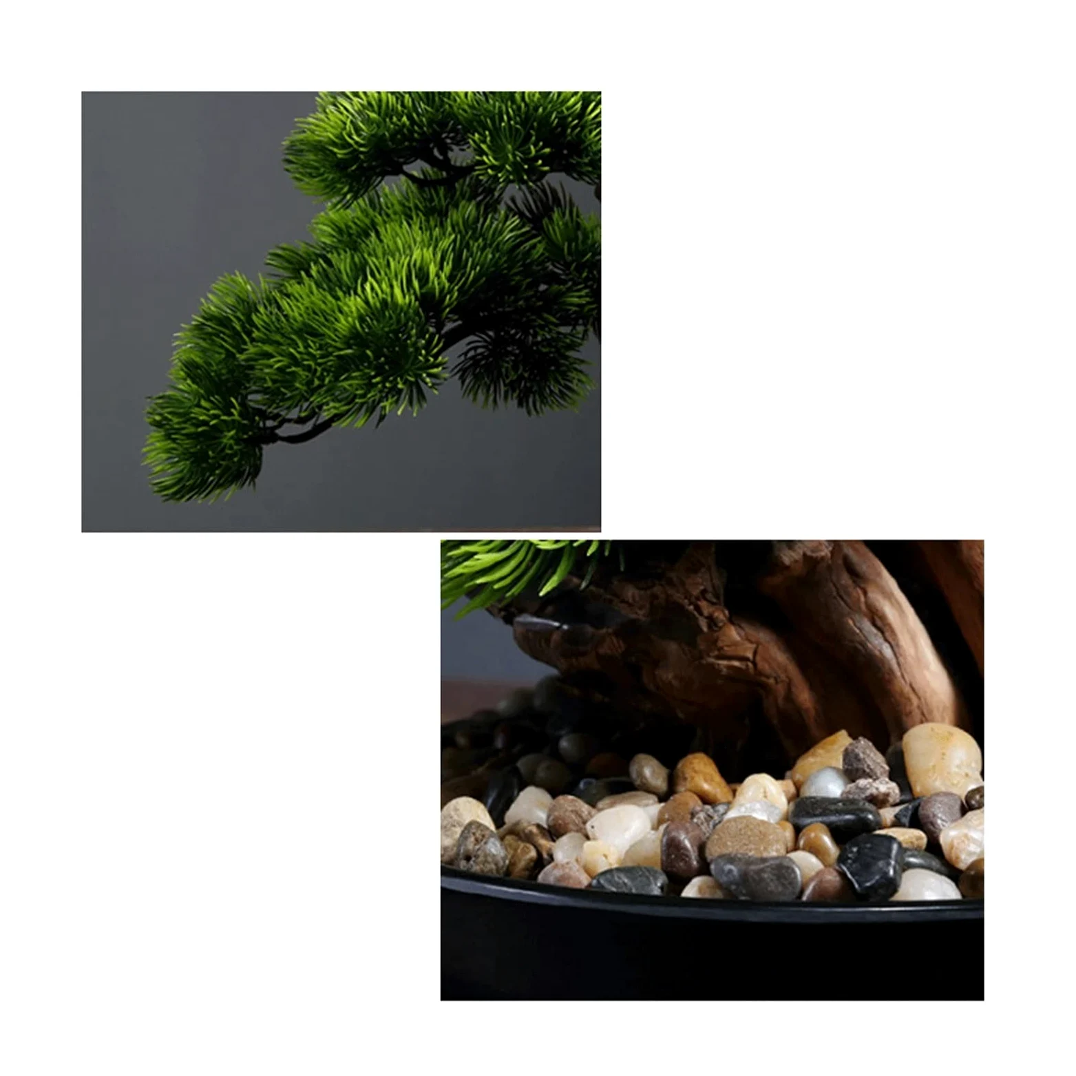 Bonsai artificiale, albero di pino bonsai artificiale, 43 cm, decorazione realistica, pianta artificiale in vaso, per esposizione desktop