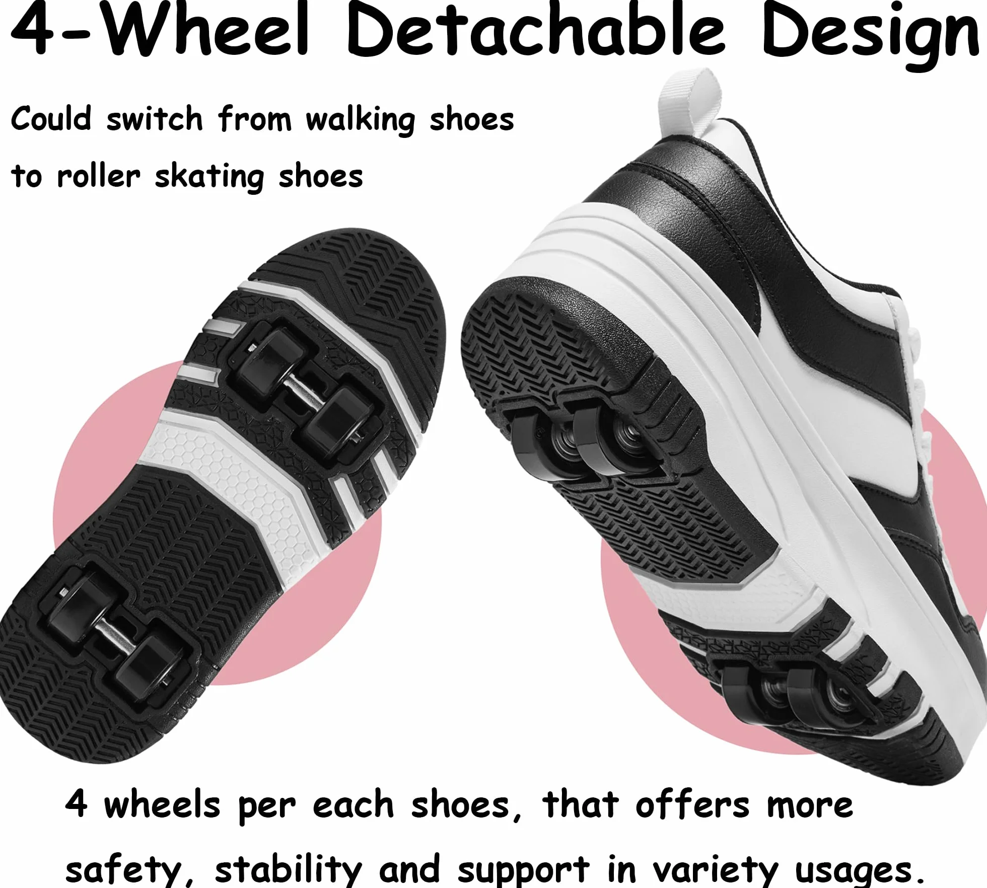 Scarpe da pattinaggio a rotelle per bambini con ruote staccabili