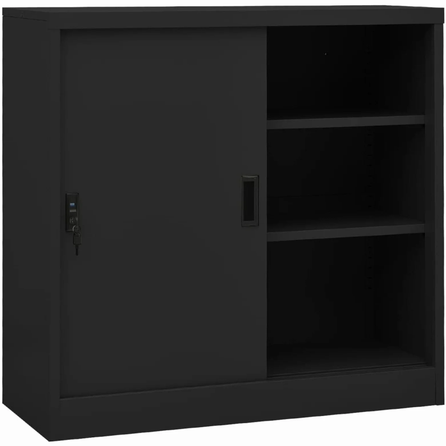 Armadio Ufficio Anta Scorrevole Antracite 90x40x90cm Acciaio,Armadio Ufficio,Armadi Archivio,Armadio per Ufficio,Mobile Ufficio-335953