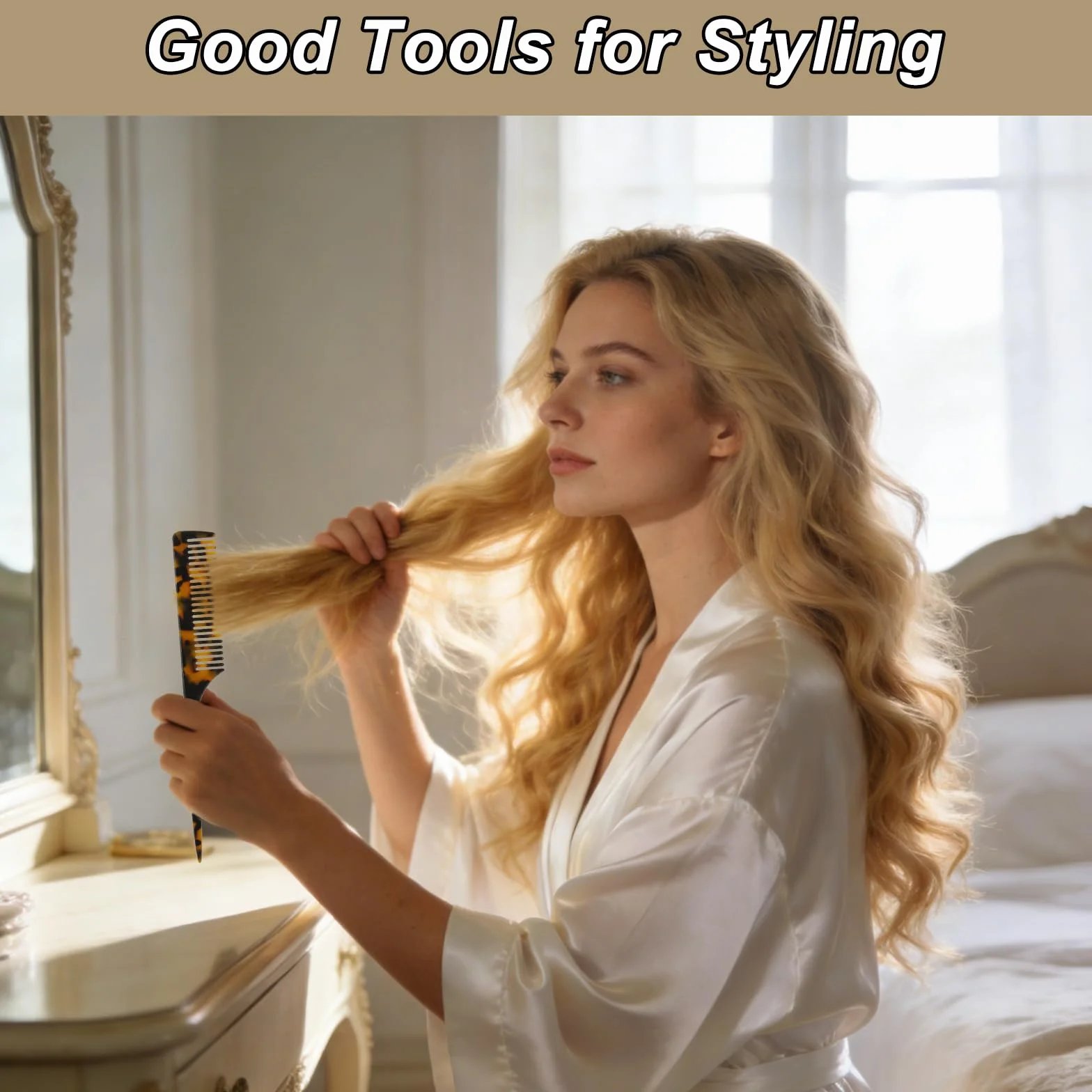 Pettini per capelli in tartaruga a coda di topo per styling e volume alle radici