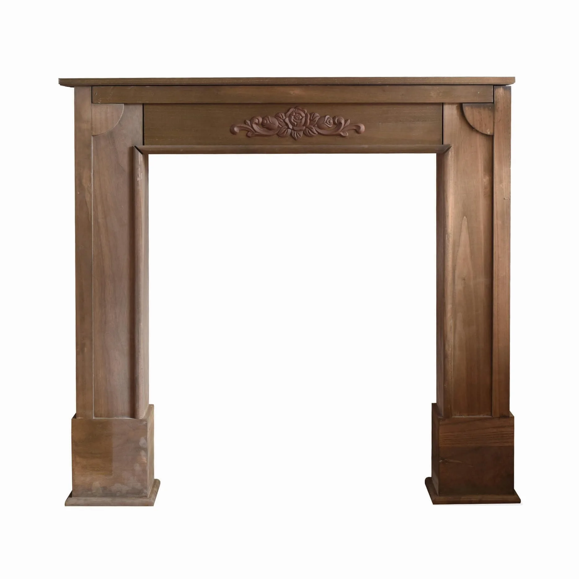 Rebecca Mobili Cornice Decorativa Marrone, Cornice Camino Shabby, per Salone - Misure 100 x 105 x 21 cm (HxLxP) - Art. RE4862