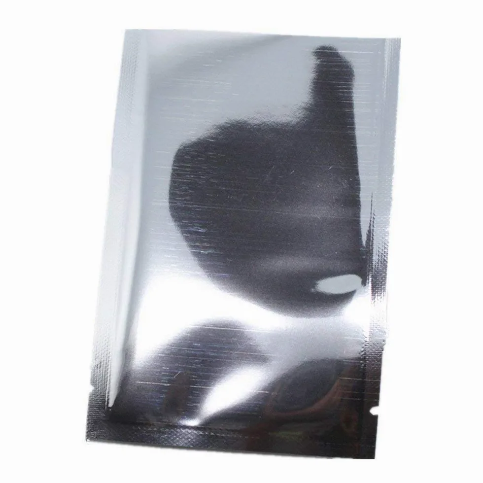 200 Sacchetti Mylar Sottovuoto, Argento, 15x22cm | Pellicola colorata, Apertura superiore, Sigillabili, Per alimenti, Con tacche