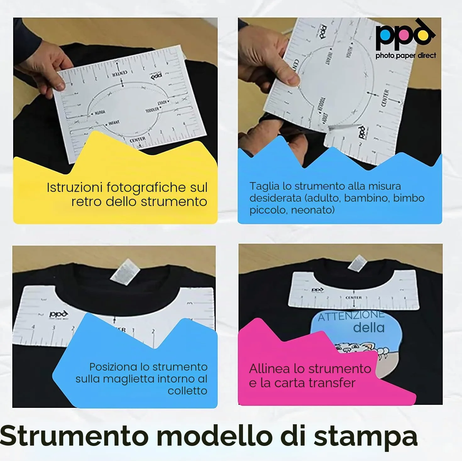 PPD A4 5 Fogli Di Carta Trasferibile Termoadesiva Professionale Inkjet - Tessuti Scuri - PPD-4-5