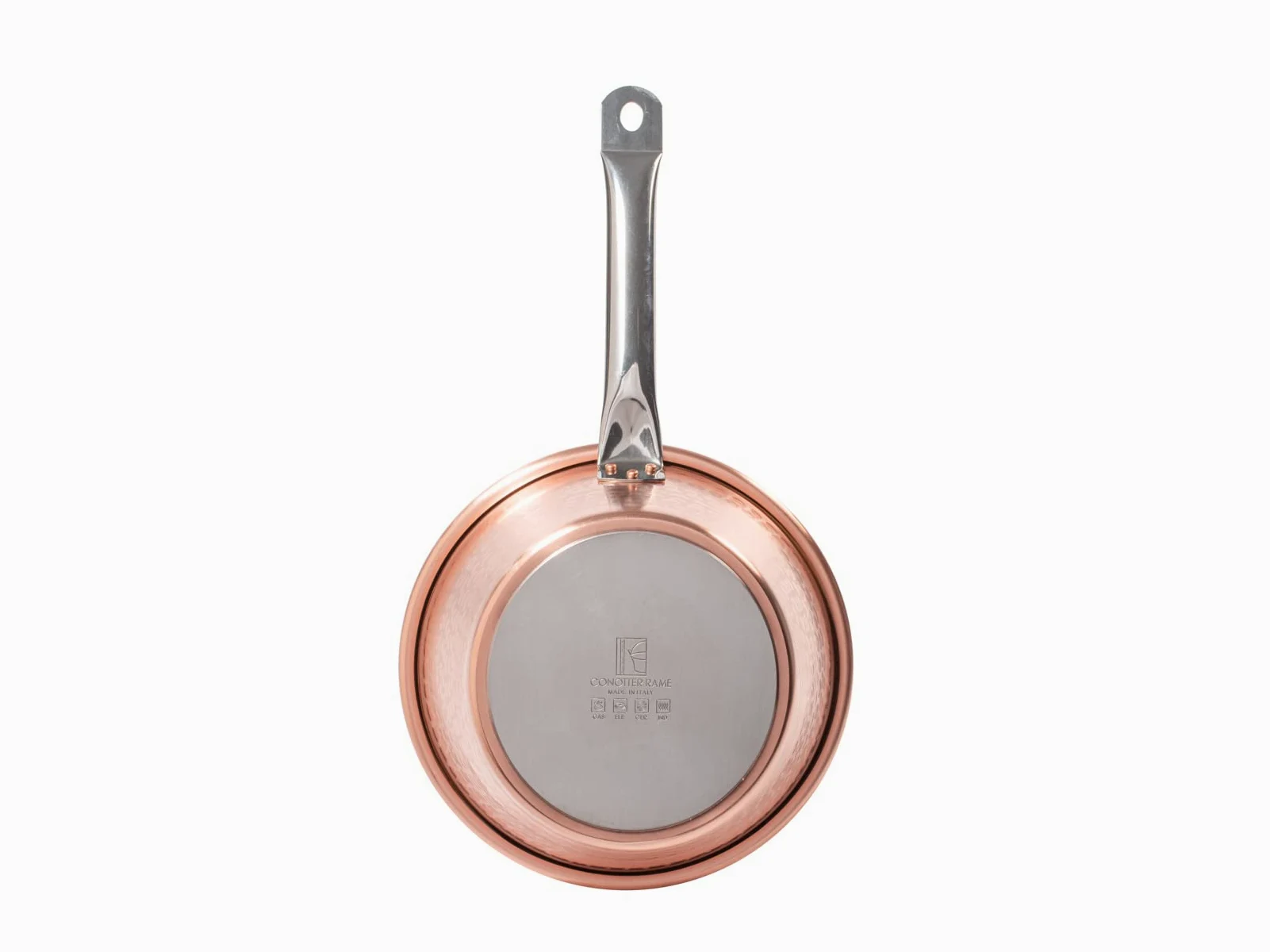 HOME-Paiolo in Rame 24 cm con Manico in Acciaio Inox - Compatibile con Piani a Induzione e Inossidabile