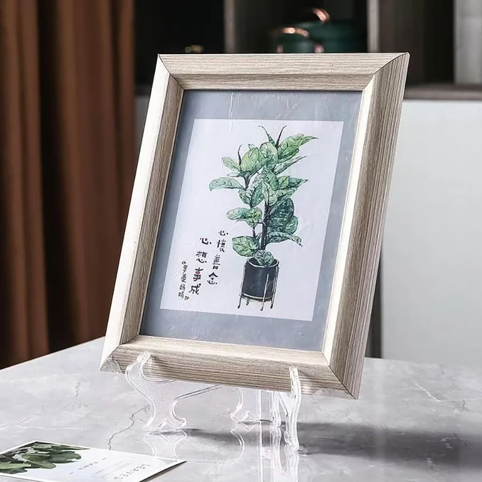 6 Pezzi Porta Piatti da Esposizione Trasparente Plastica Cavalletto Cavalletti per Tavolo per Immagini Casa Matrimonio Decorazione
