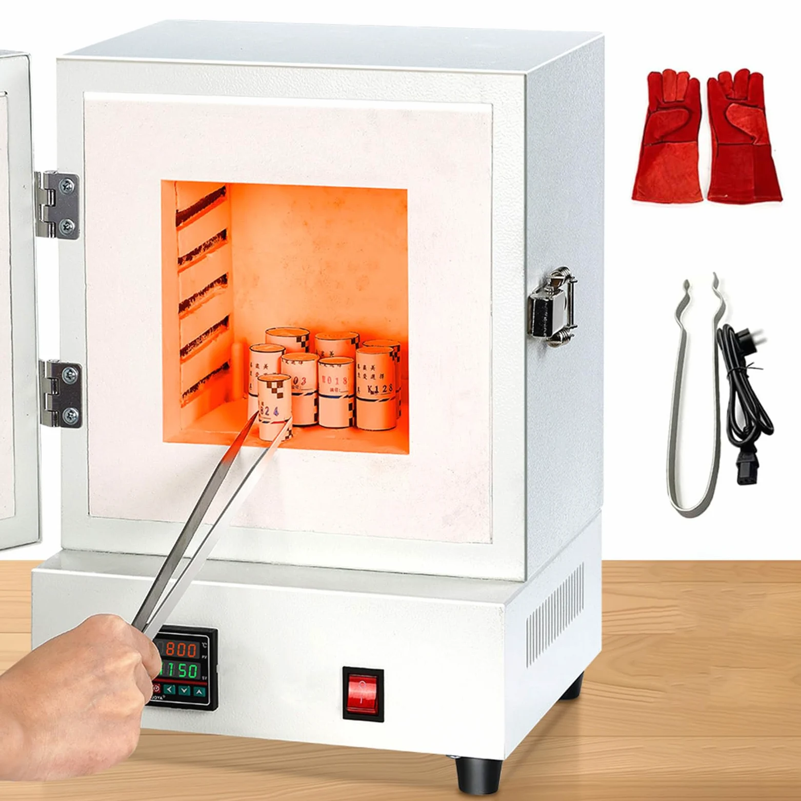 Forno Elettrico per Ceramica a Casa, Forno di Fusione da 2000W, Forni per Ceramica, Forno per Trattamento Termico a 1150℃ con Display Digitale Intelligente per La Creazione di Gioielli