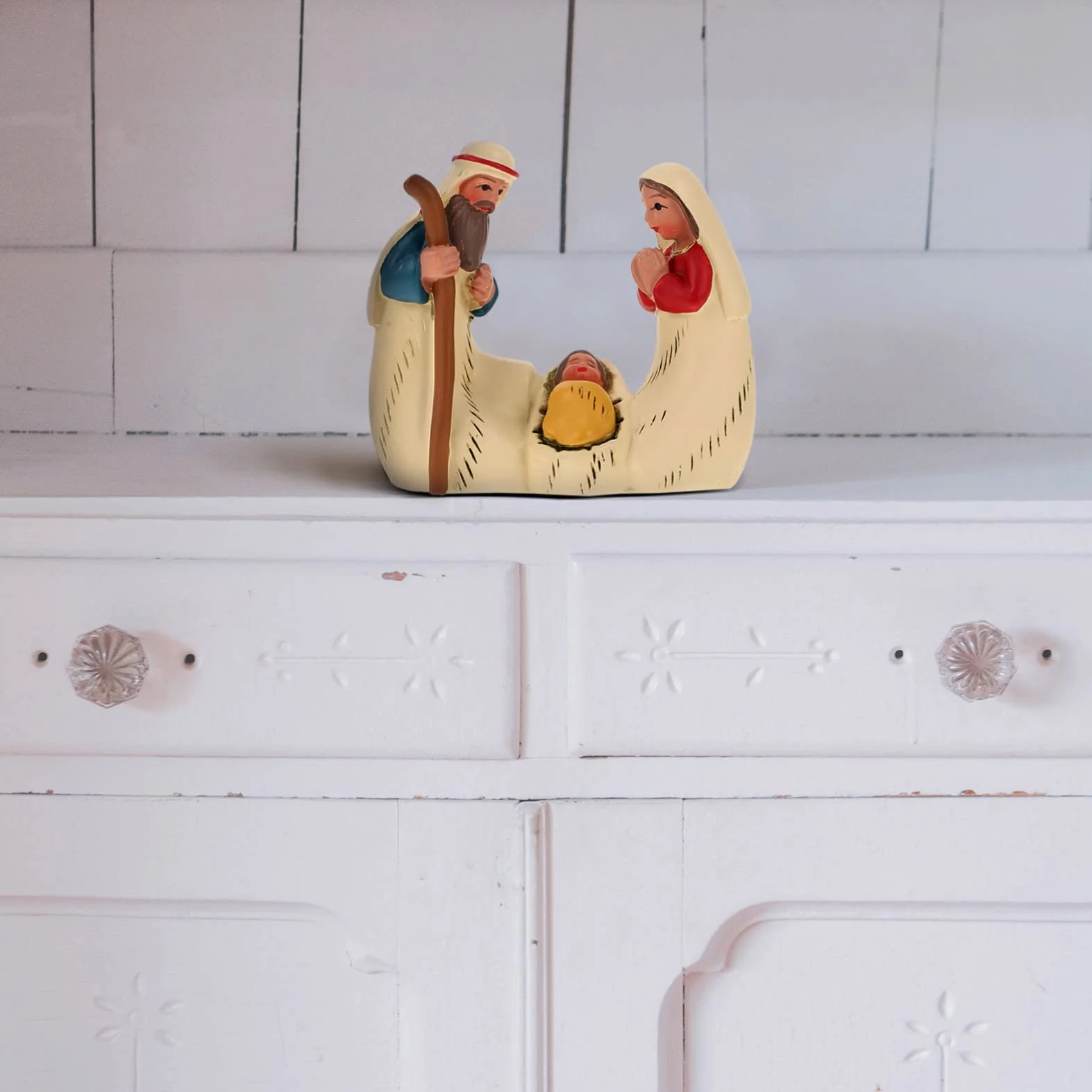 MAGICLULU Nativity Ornaments Scultura Religiosa in Resina 2.4 Pollici Mini Statua Sacra Famiglia Per Decorazioni Casa E Tavolo Natale