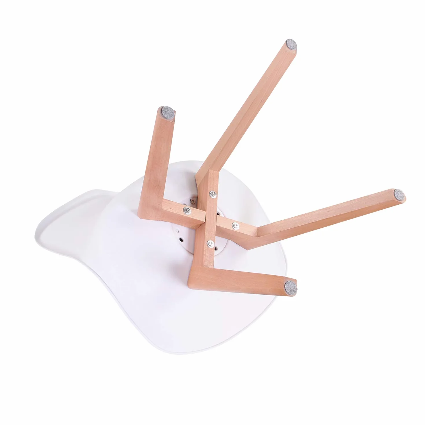 Set di 8 Sedie da Pranzo con Seduta Imbottita e Gambe in Legno di Faggio, ideali per Sala da Pranzo, Cucina, Soggiorno, Camera da Letto, Colore: Bianco