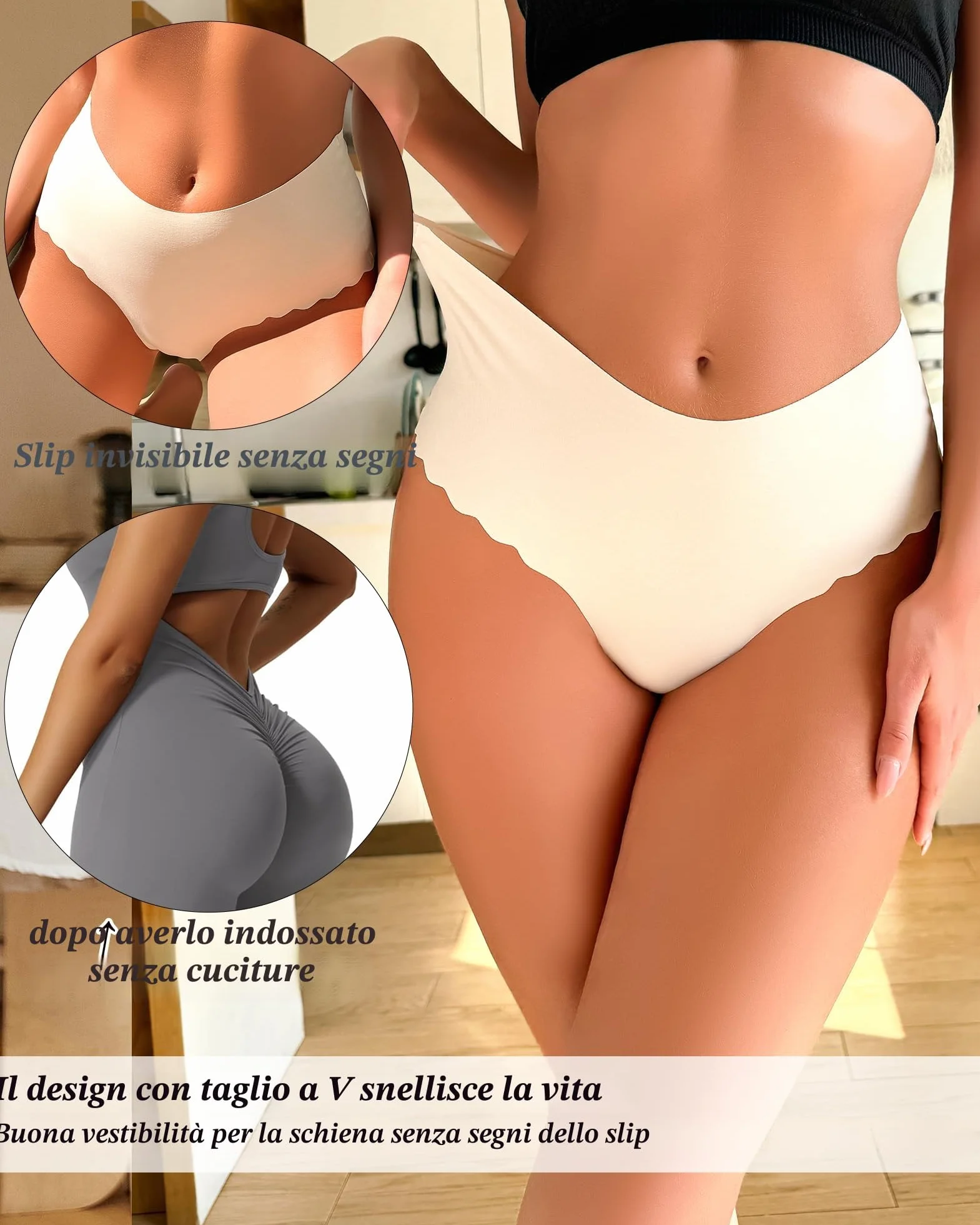 Mutande Donna Senza Cuciture Vita Alta Slip Microfibra Intimo Sexy Multipla Culotte Invisibili Pacco da 6