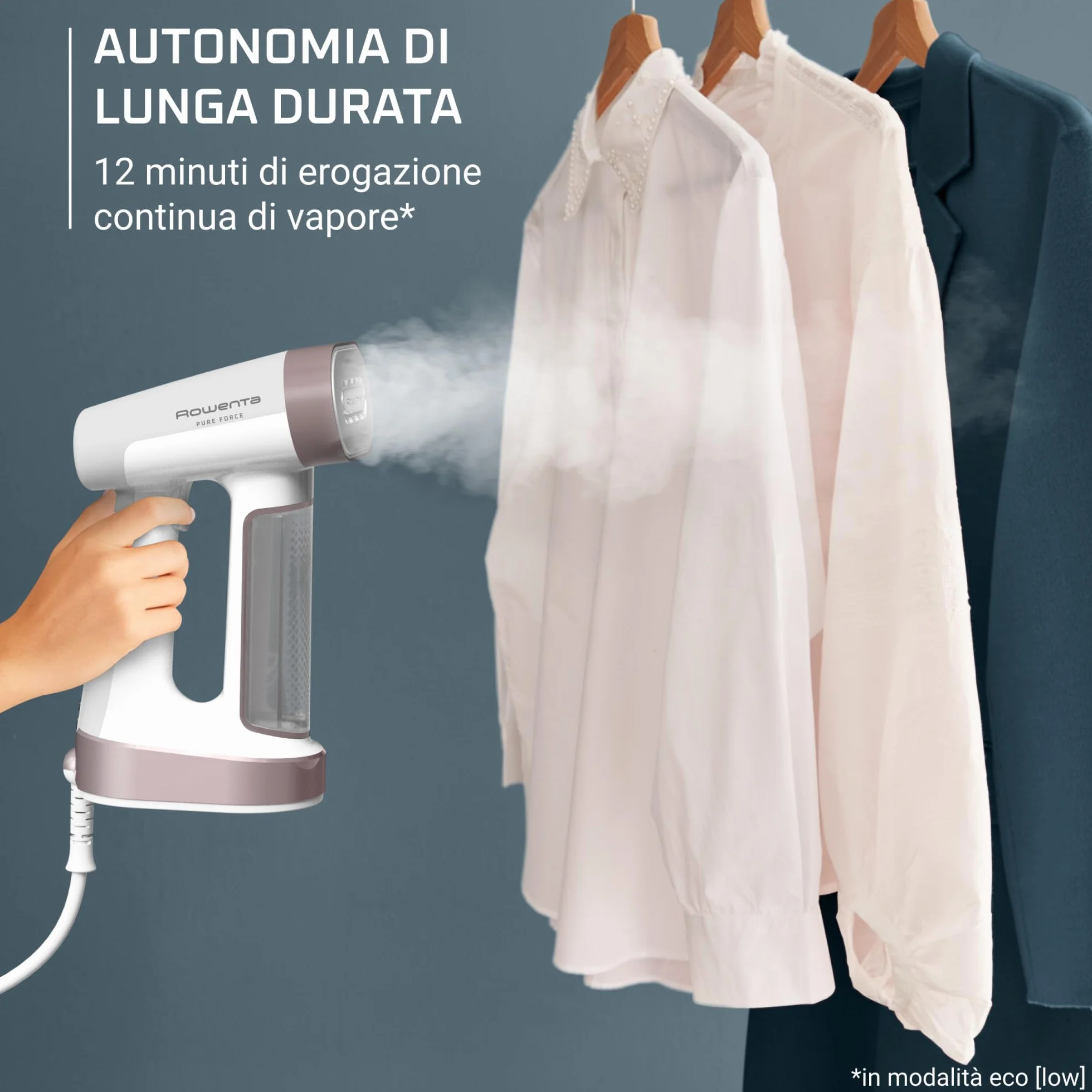 Rowenta Pure Force DR8720F0 Ferro da Stiro Verticale e Orizzontale 2-in-1 180ml 4 Modalità