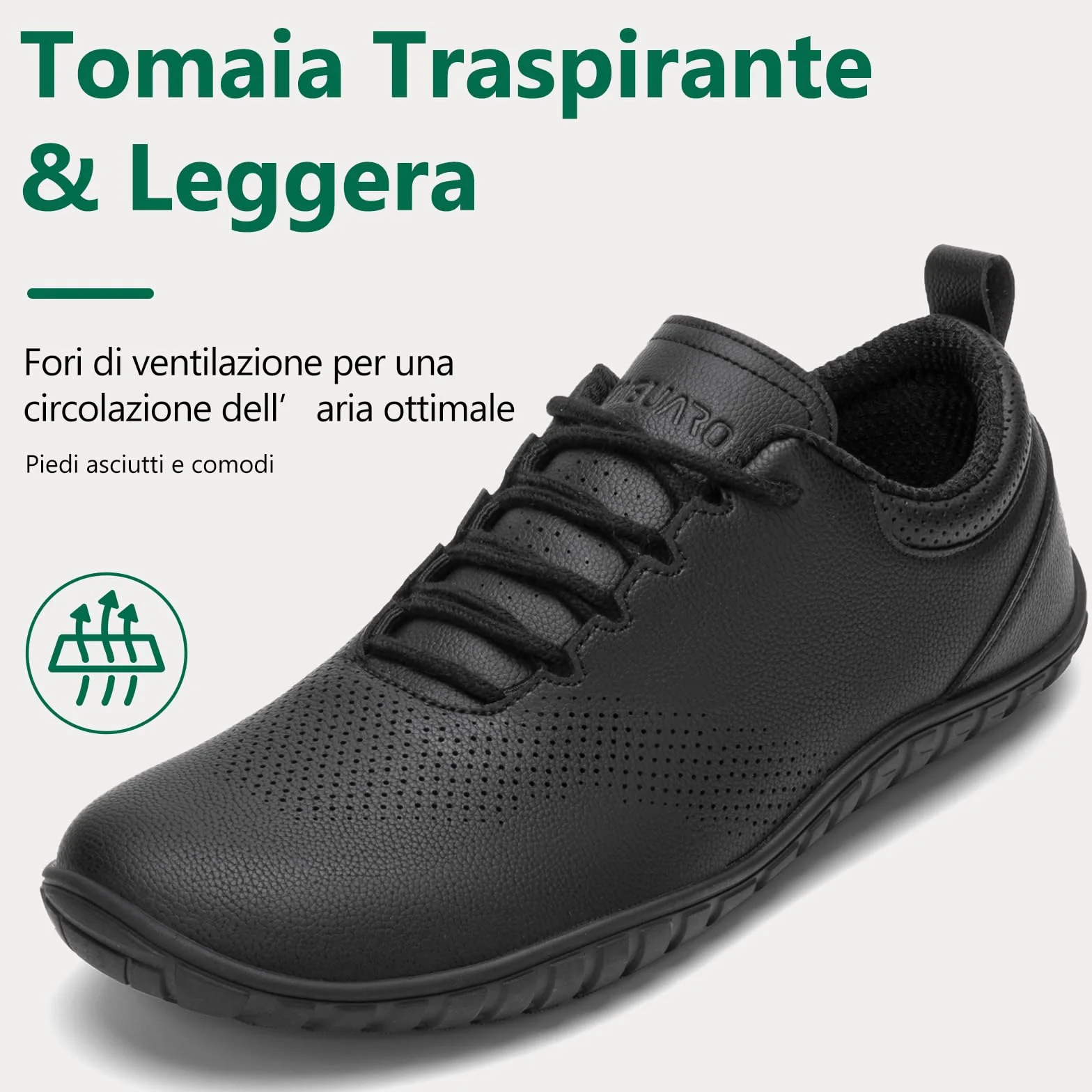SAGUARO Scarpe Barefoot Uomo Minimaliste con Punta Larga Zero Drop, Leggere Antiscivolo Sneakers Casual per Camminata, Allenamento, Fitness e Tempo Libero, Gr.39-48