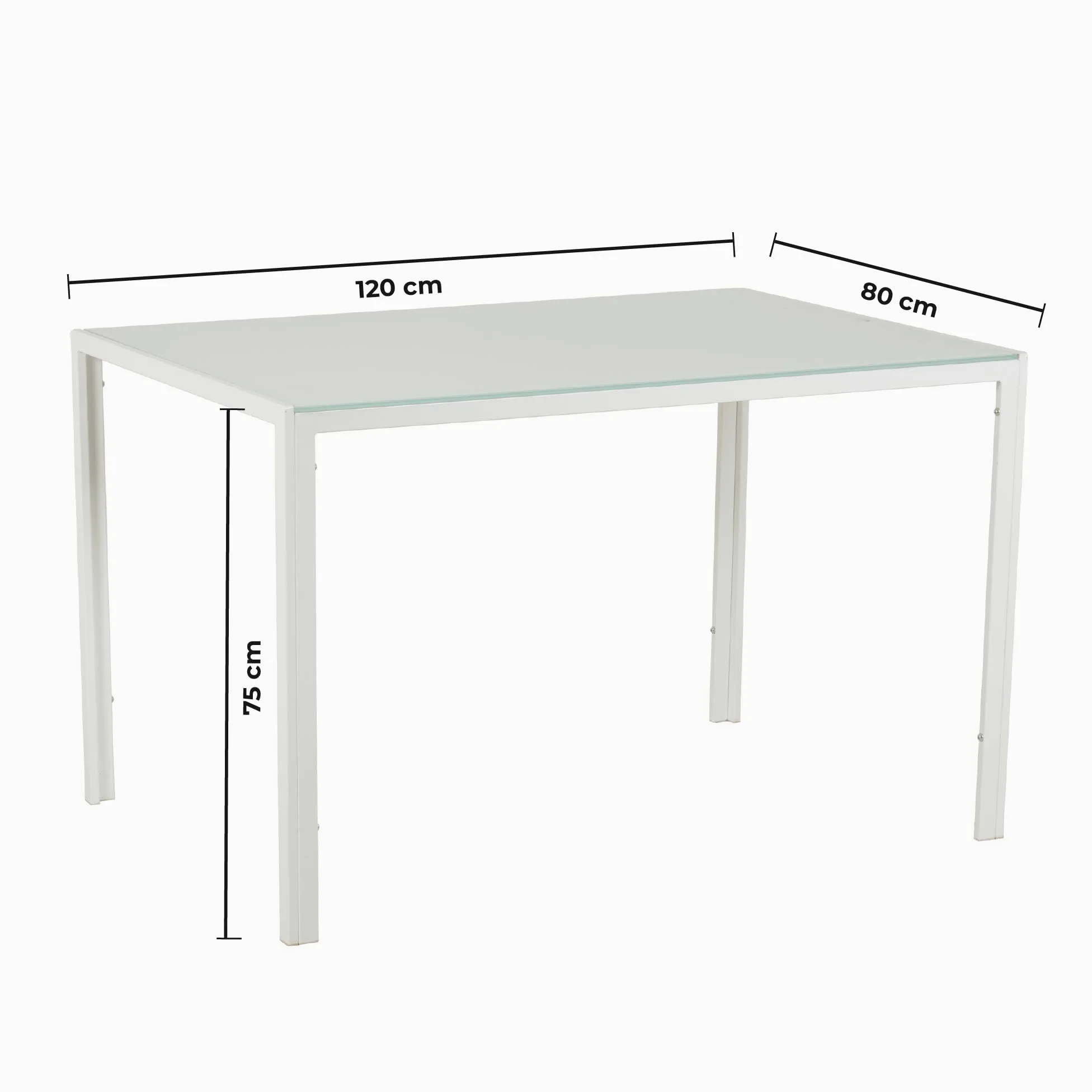 IlGruppone Set Sedie e Tavolo da Pranzo con Ripiano in Vetro Temperato e Sedia Imbottite in Similpelle Nera Design Moderno, 4 o 6 Posti Ideale per Cucina o Soggiorno - Bianco - 4 Posti