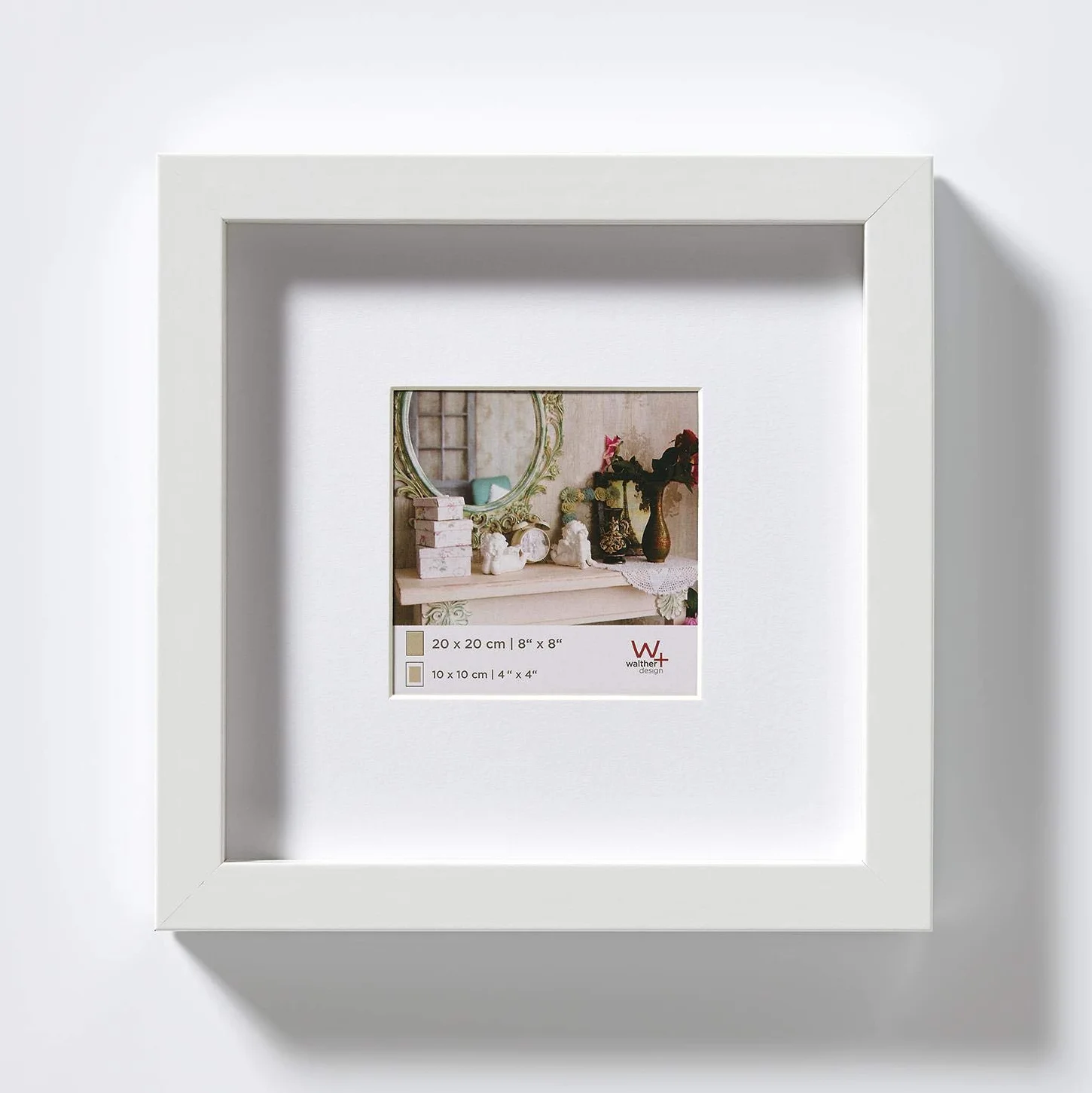 walther design Bianca 20 x 20 cm con passe-partout, Cornice in Legno di Stoccolma EA222W